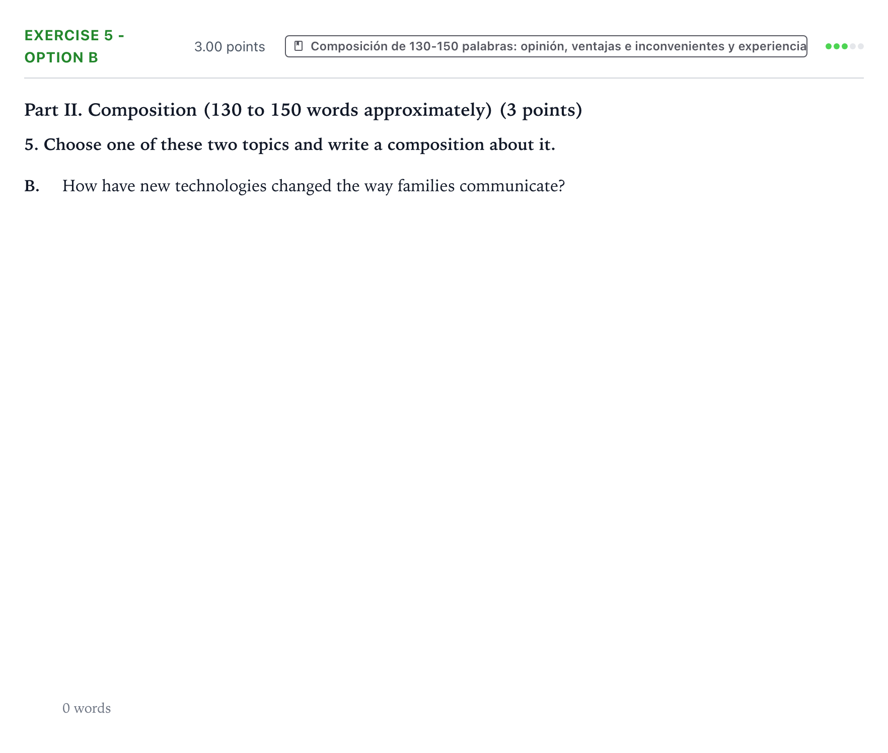 Enunciado: Ejercicio 5 - Option B · Inglés PAU Valencia Extraordinaria 2026