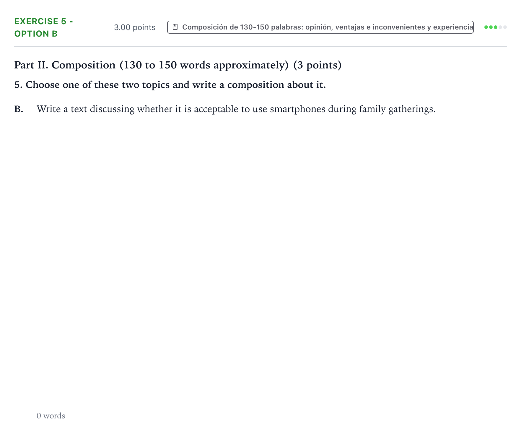 Enunciado: Ejercicio 5 - Option B · Inglés PAU Valencia Ordinaria 2026