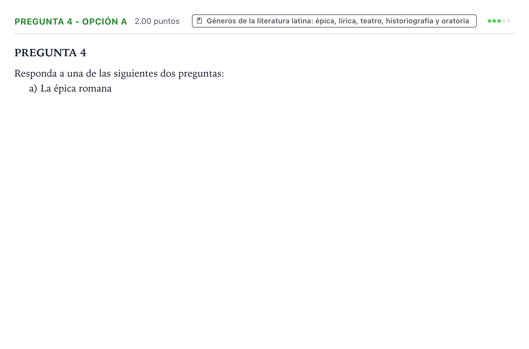Enunciado: Pregunta 4 - Opción a · Latín II PAU Valencia Extraordinaria 2026