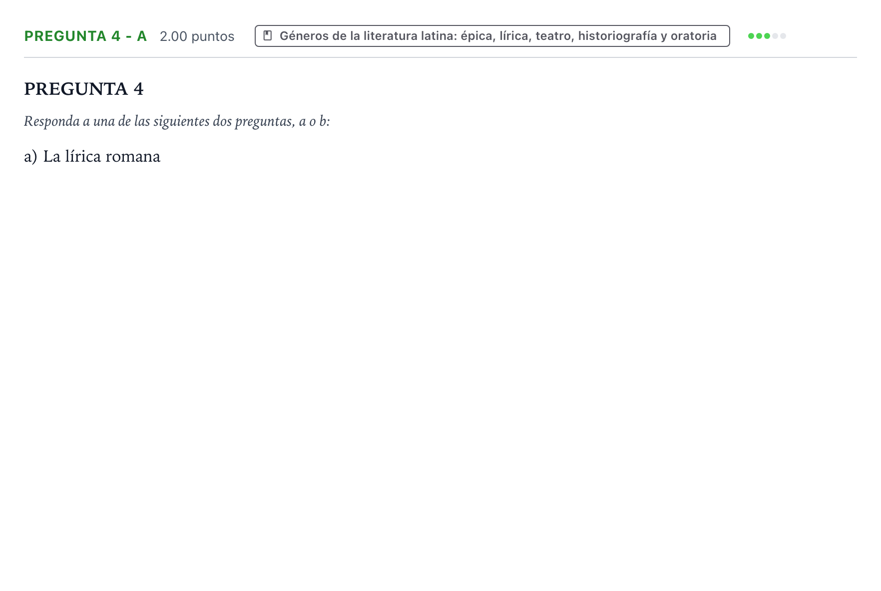Enunciado: Pregunta 4 - a · Latín II PAU Valencia Ordinaria 2026