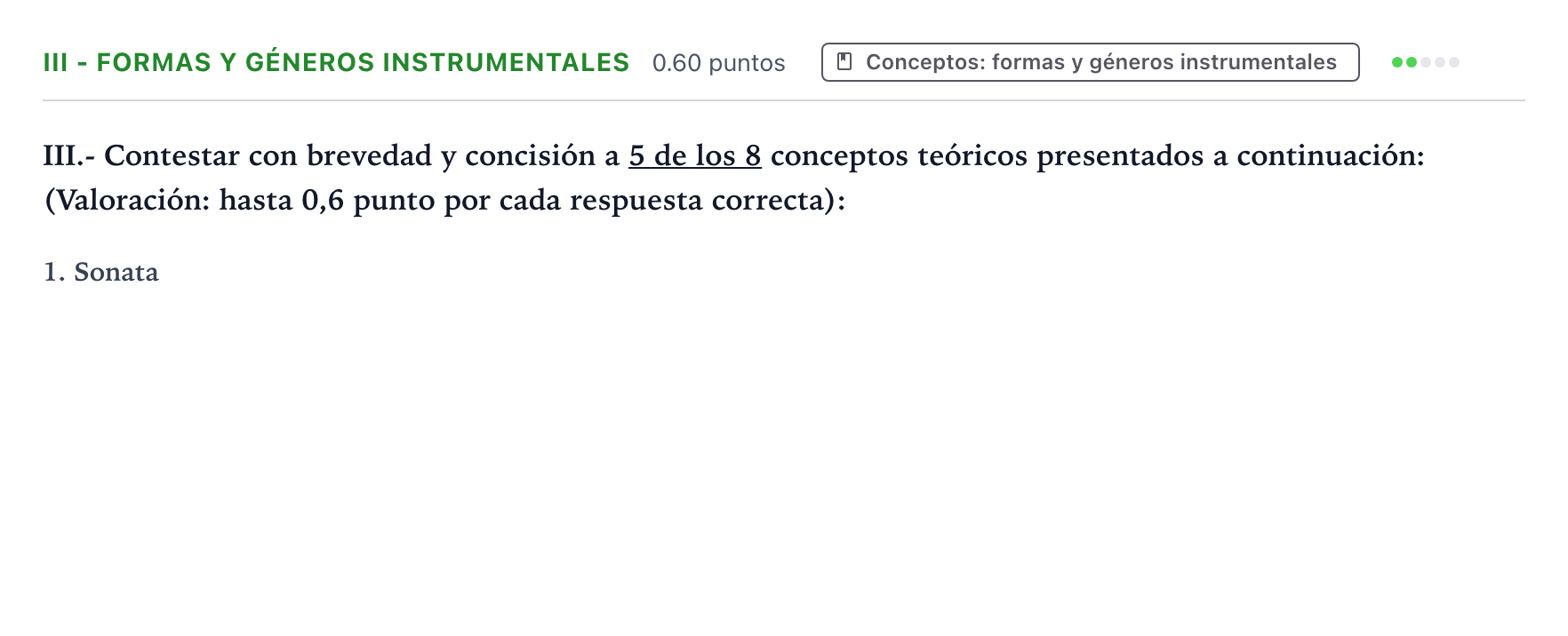 Enunciado: Ejercicio III - Formas y géneros instrumentales · Análisis Musical II PAU Valencia Ordinaria 2026