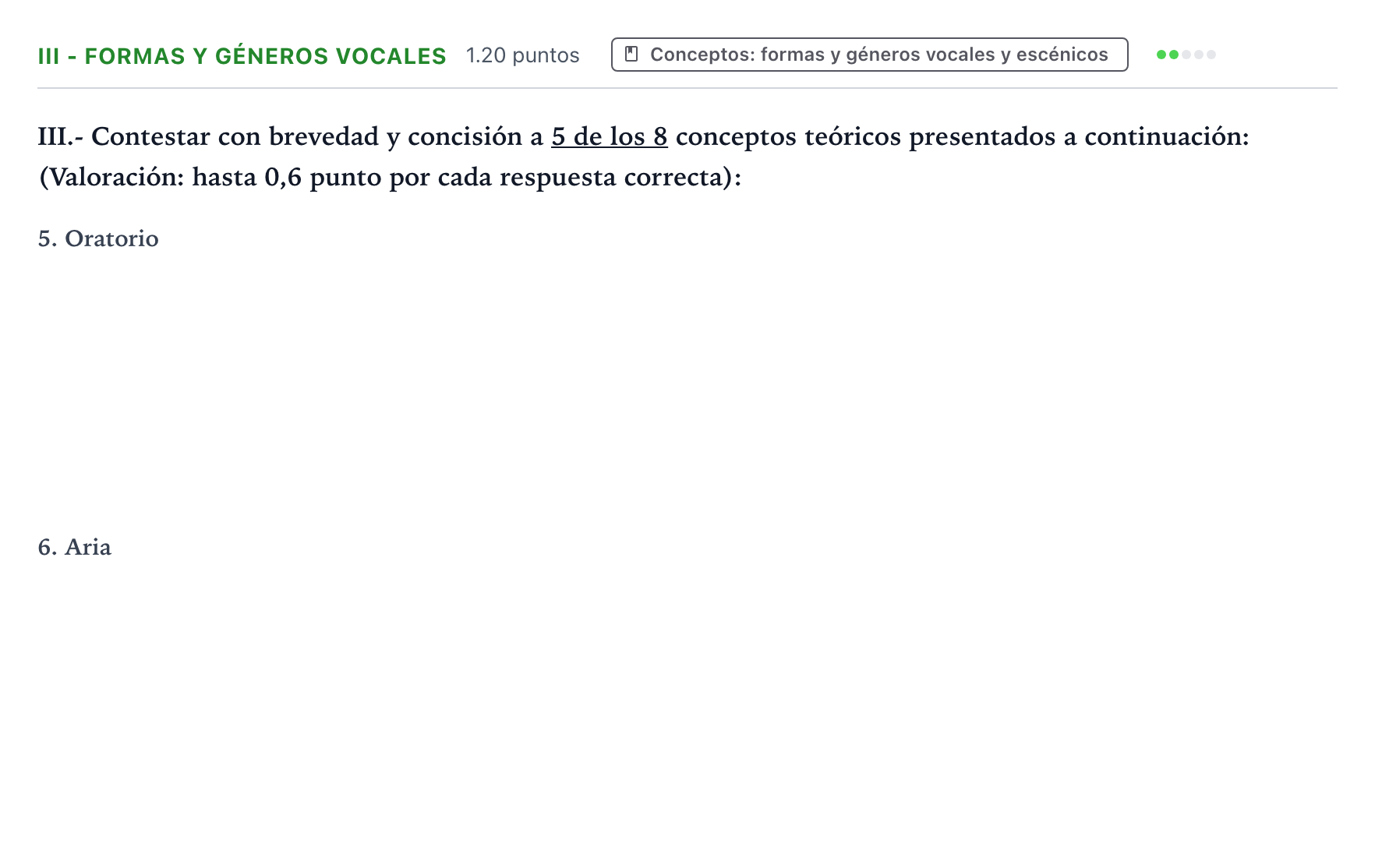 Enunciado: Ejercicio III - Formas y géneros vocales · Análisis Musical II PAU Valencia Ordinaria 2026