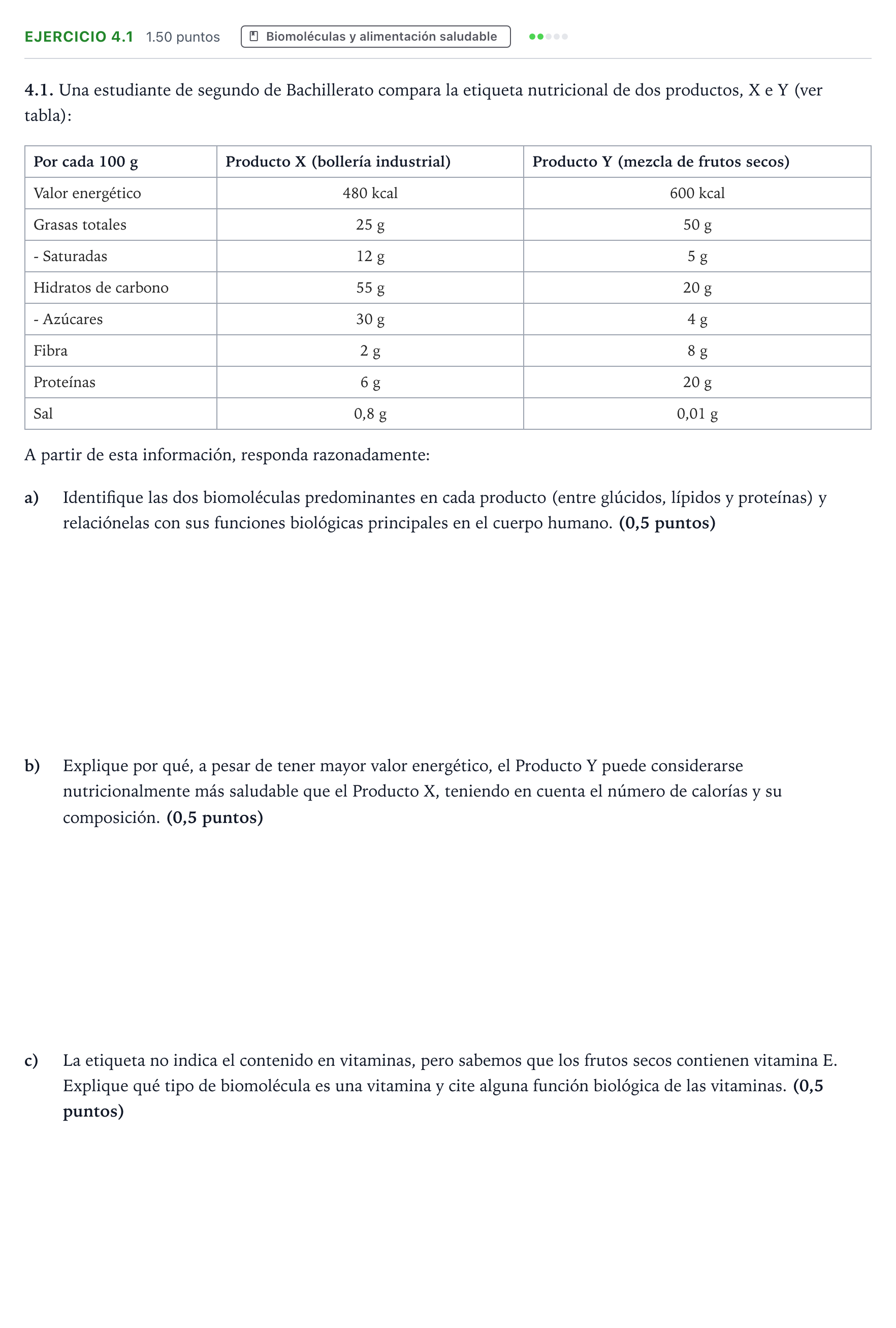 Enunciado: Ejercicio 4.1 · Ciencias Generales PAU Valencia Ordinaria 2026