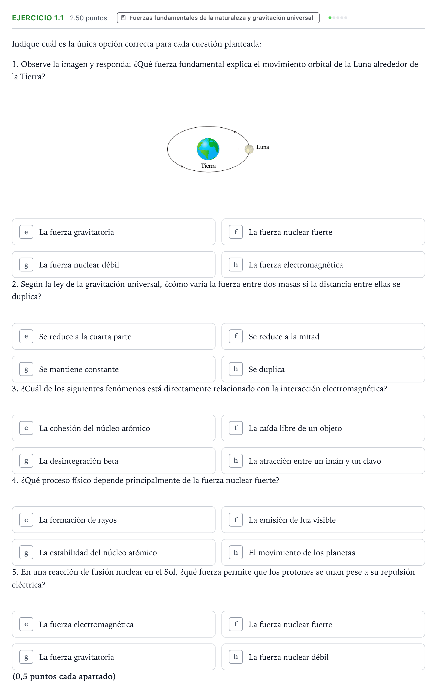 Enunciado: Ejercicio 1.1 · Ciencias Generales PAU Valencia Ordinaria solapamiento 2026