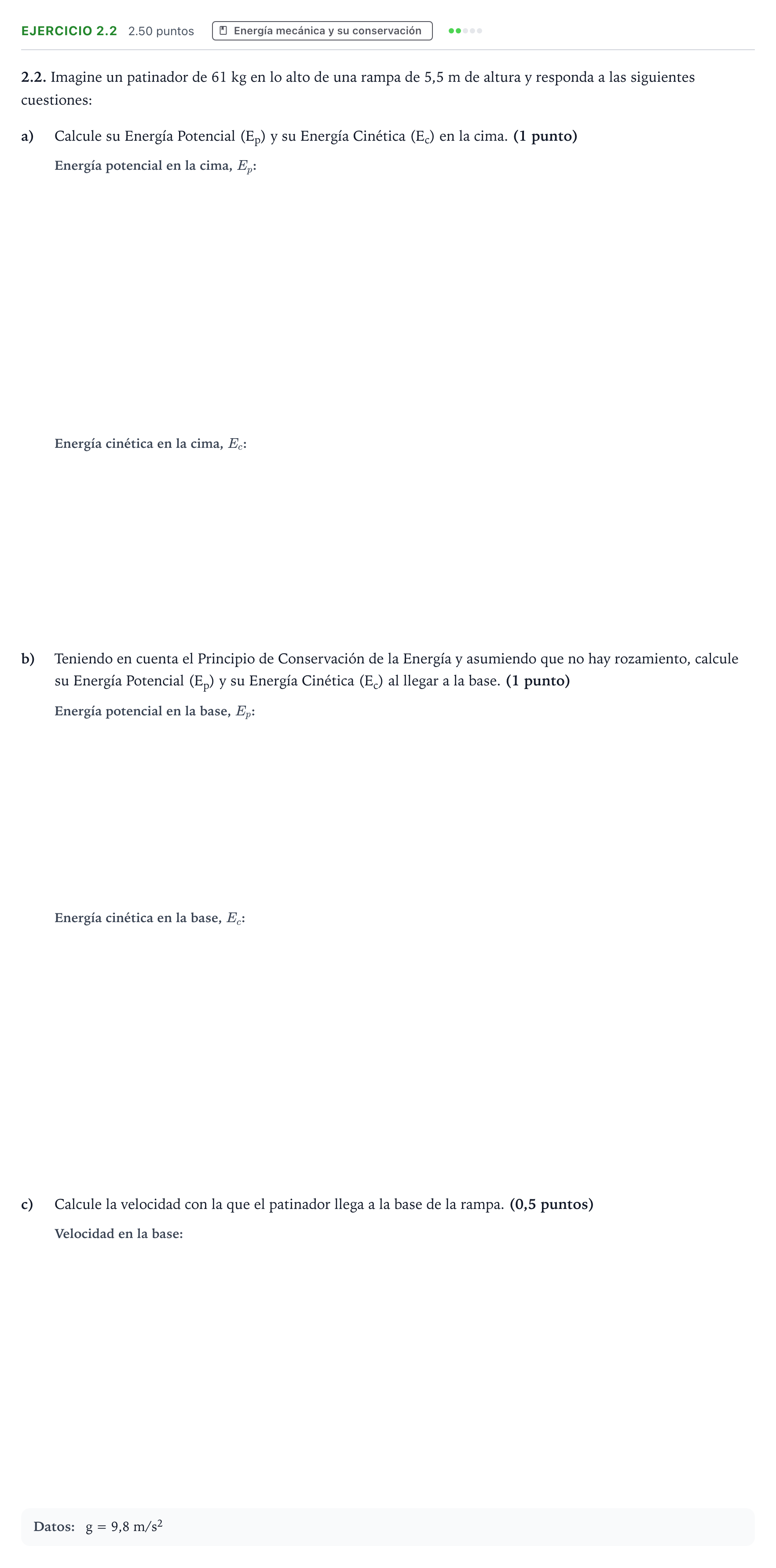 Enunciado: Ejercicio 2.2 · Ciencias Generales PAU Valencia Ordinaria solapamiento 2026