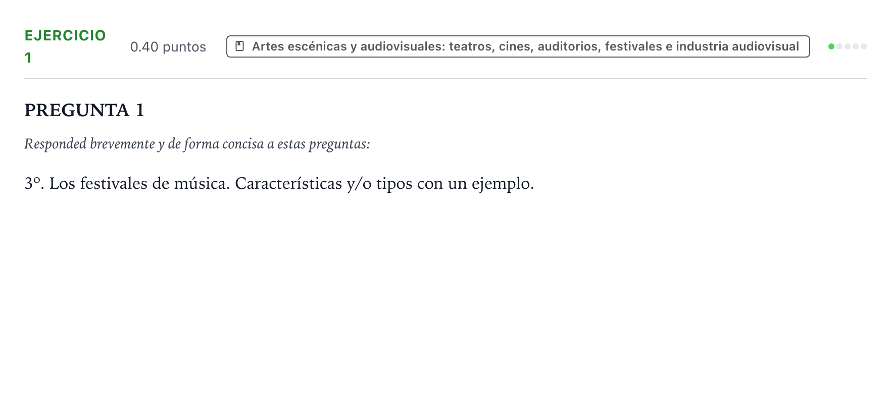 Enunciado: Ejercicio 1 - Artes escénicas y audiovisuales · Movimientos Culturales y Artísticos PAU Valencia Extraordinaria 2026