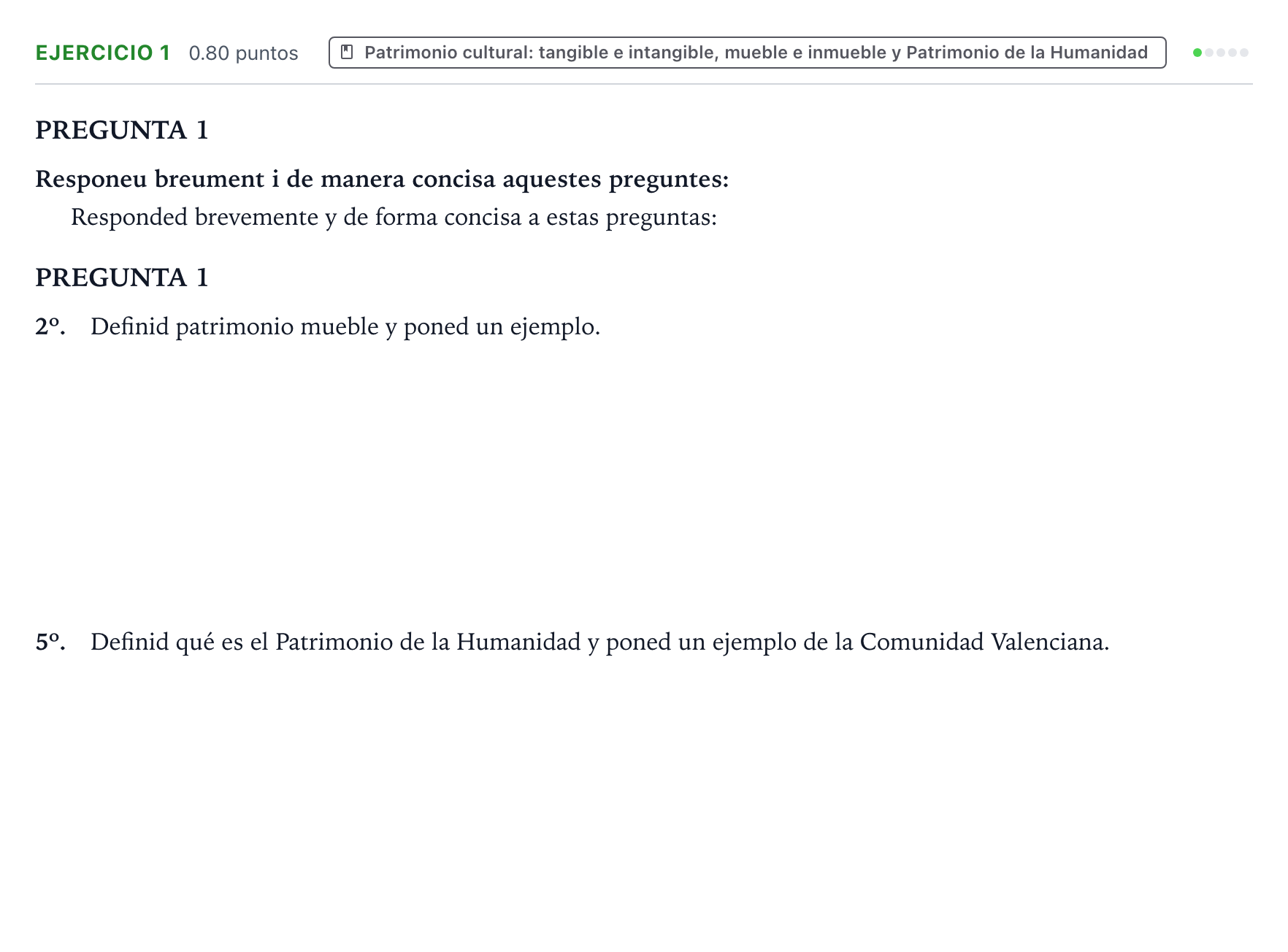 Enunciado: Ejercicio 1 - Patrimonio · Movimientos Culturales y Artísticos PAU Valencia Ordinaria 2026