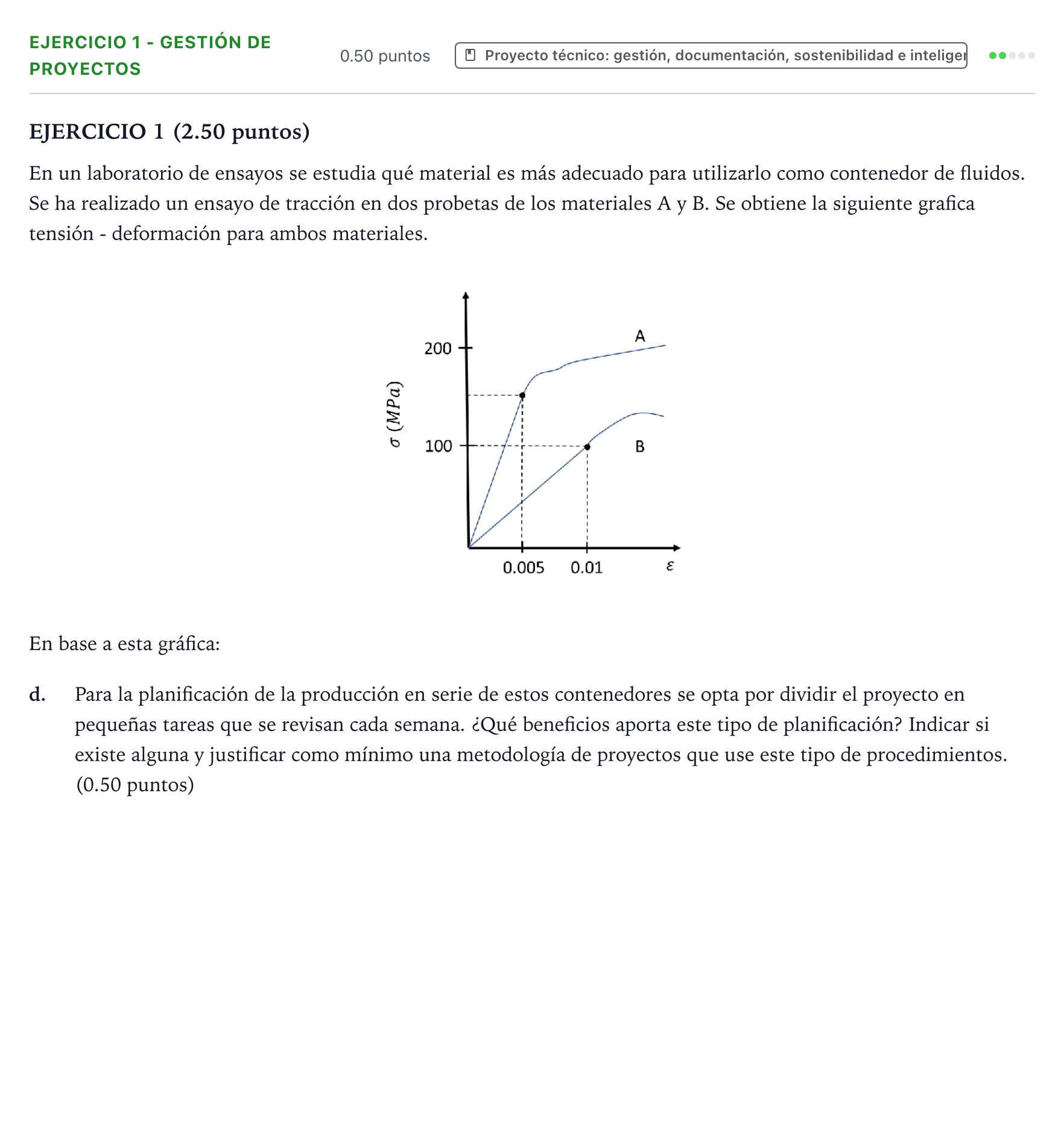 Enunciado: Ejercicio 1 - Gestión de proyectos · Tecnología e Ingeniería II PAU Valencia Ordinaria 2026
