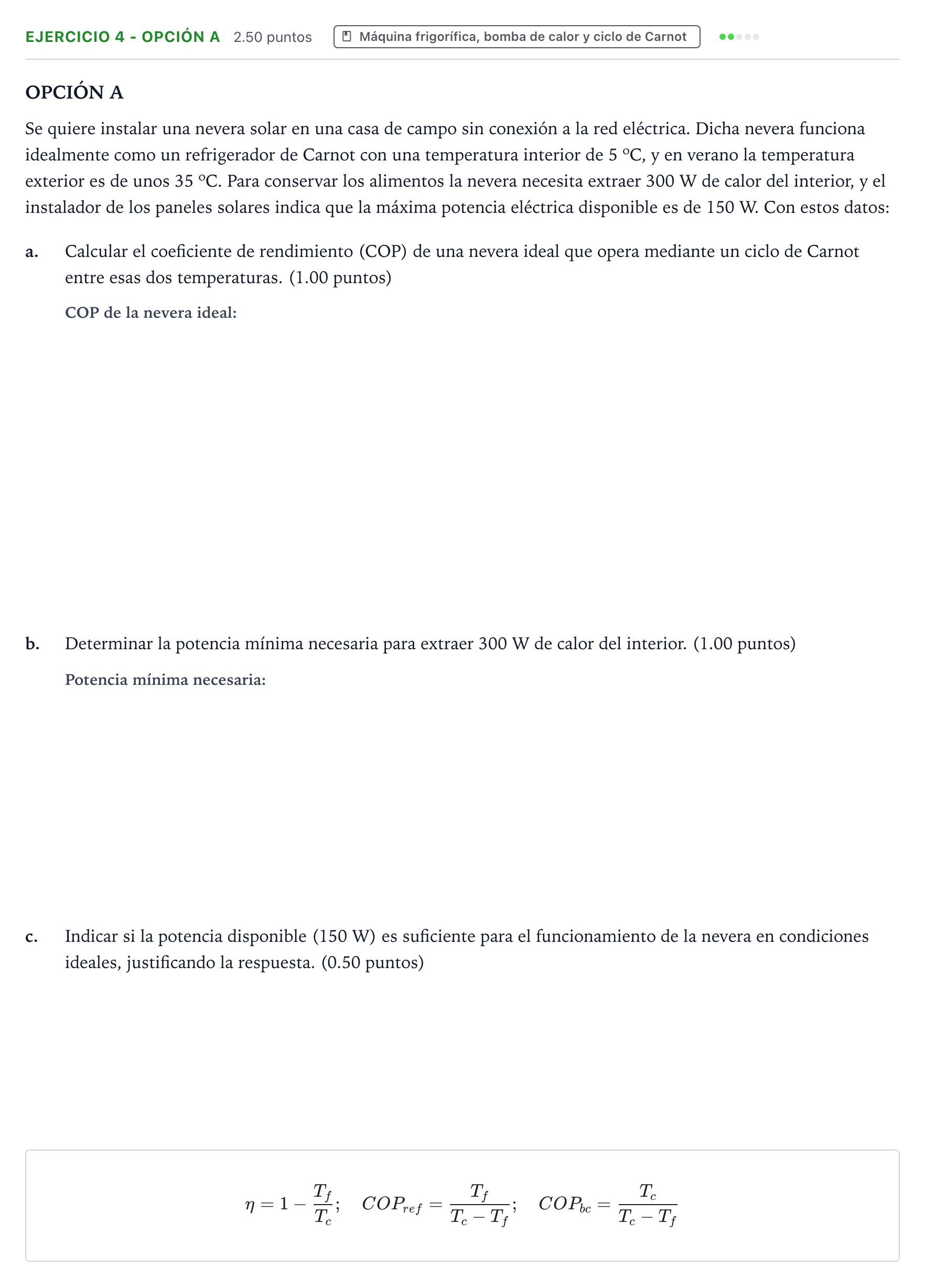 Enunciado: Ejercicio 4 - Opción A · Tecnología e Ingeniería II PAU Valencia Ordinaria 2026