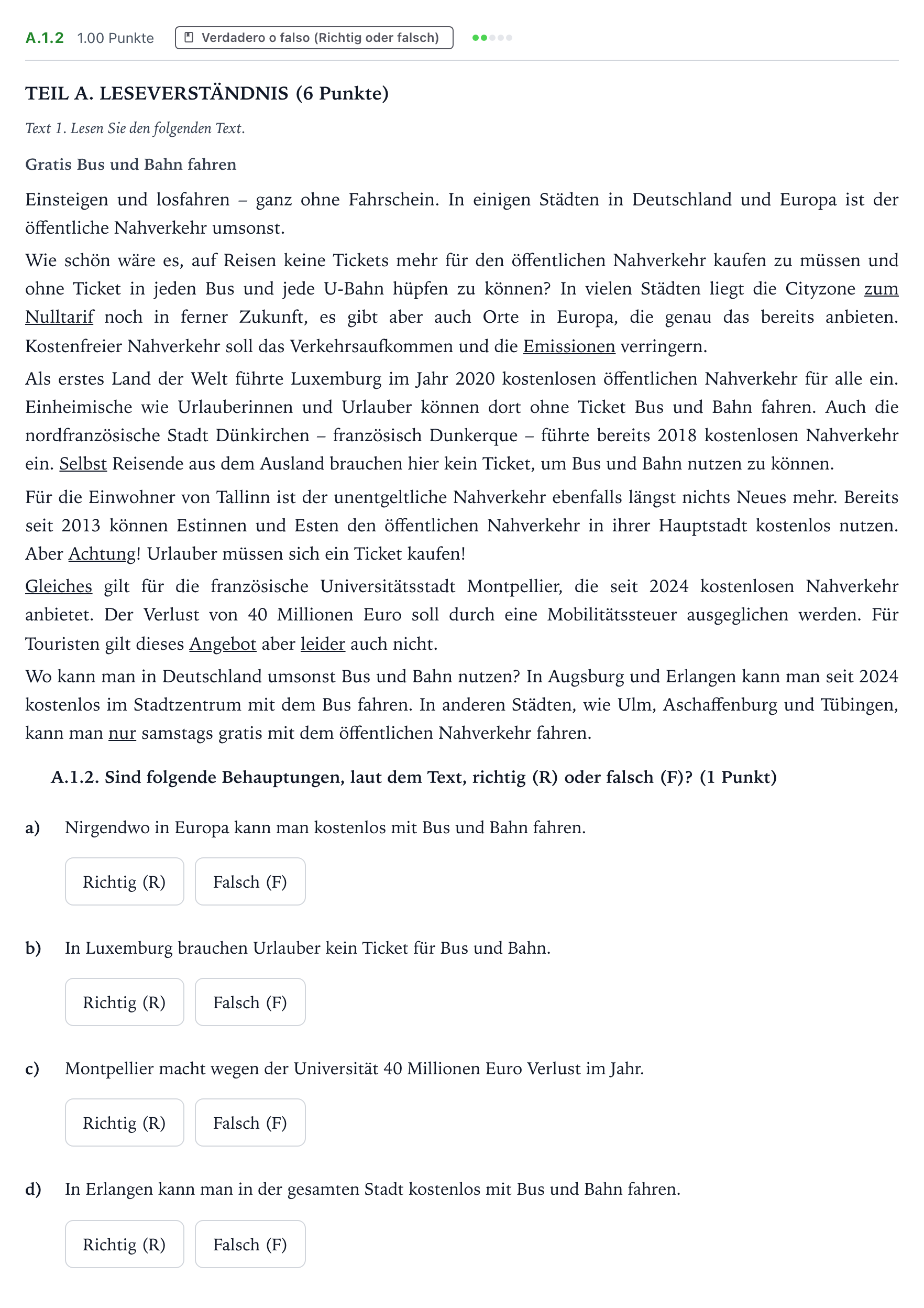 Enunciado: Ejercicio A.1.2 · Alemán PAU Valencia Ordinaria solapamiento 2025
