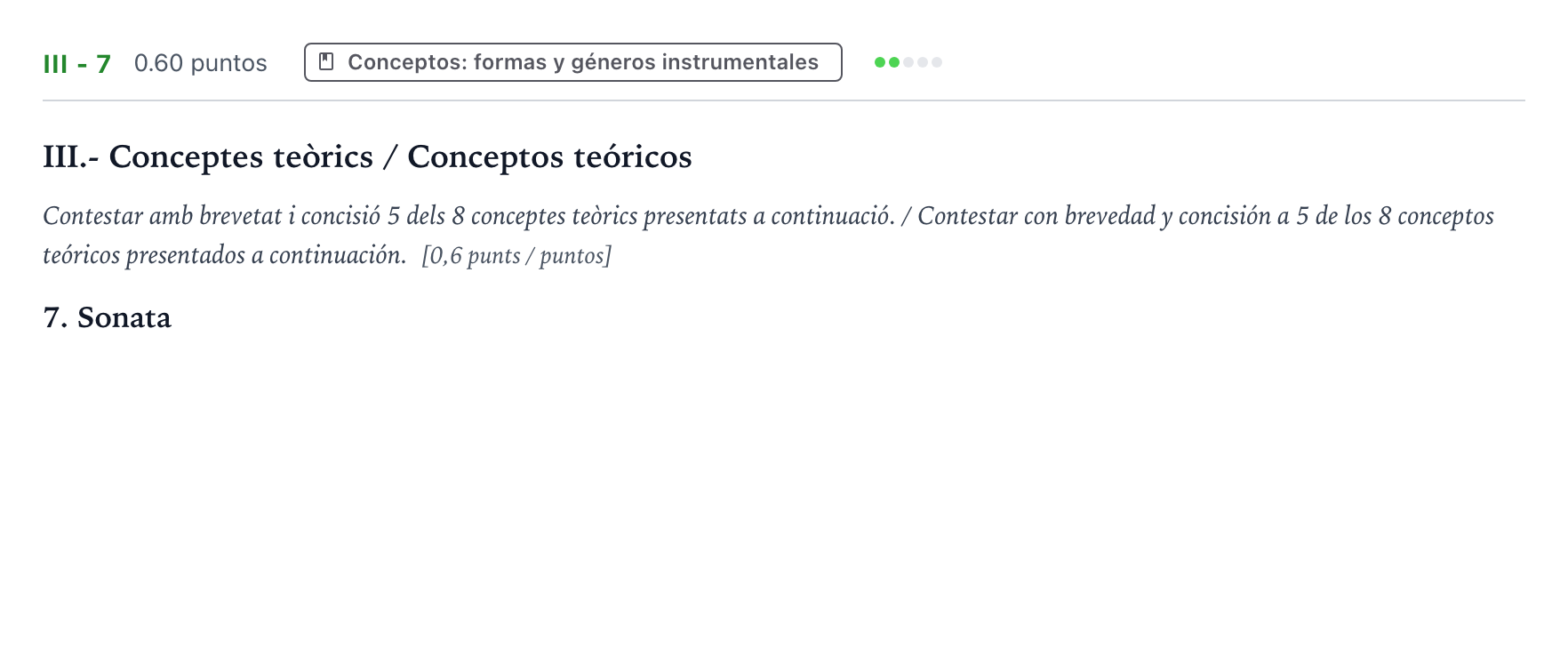 Enunciado: Ejercicio III - 7 · Análisis Musical II PAU Valencia Extraordinaria DANA 2025