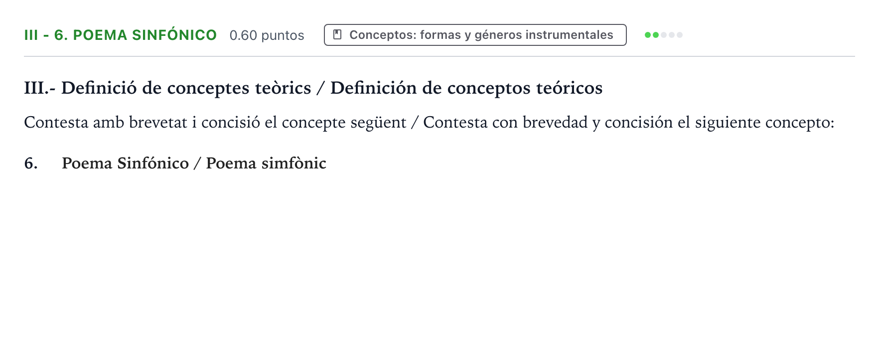 Enunciado: Ejercicio III - 6. Poema Sinfónico · Análisis Musical II PAU Valencia Ordinaria solapamiento 2025
