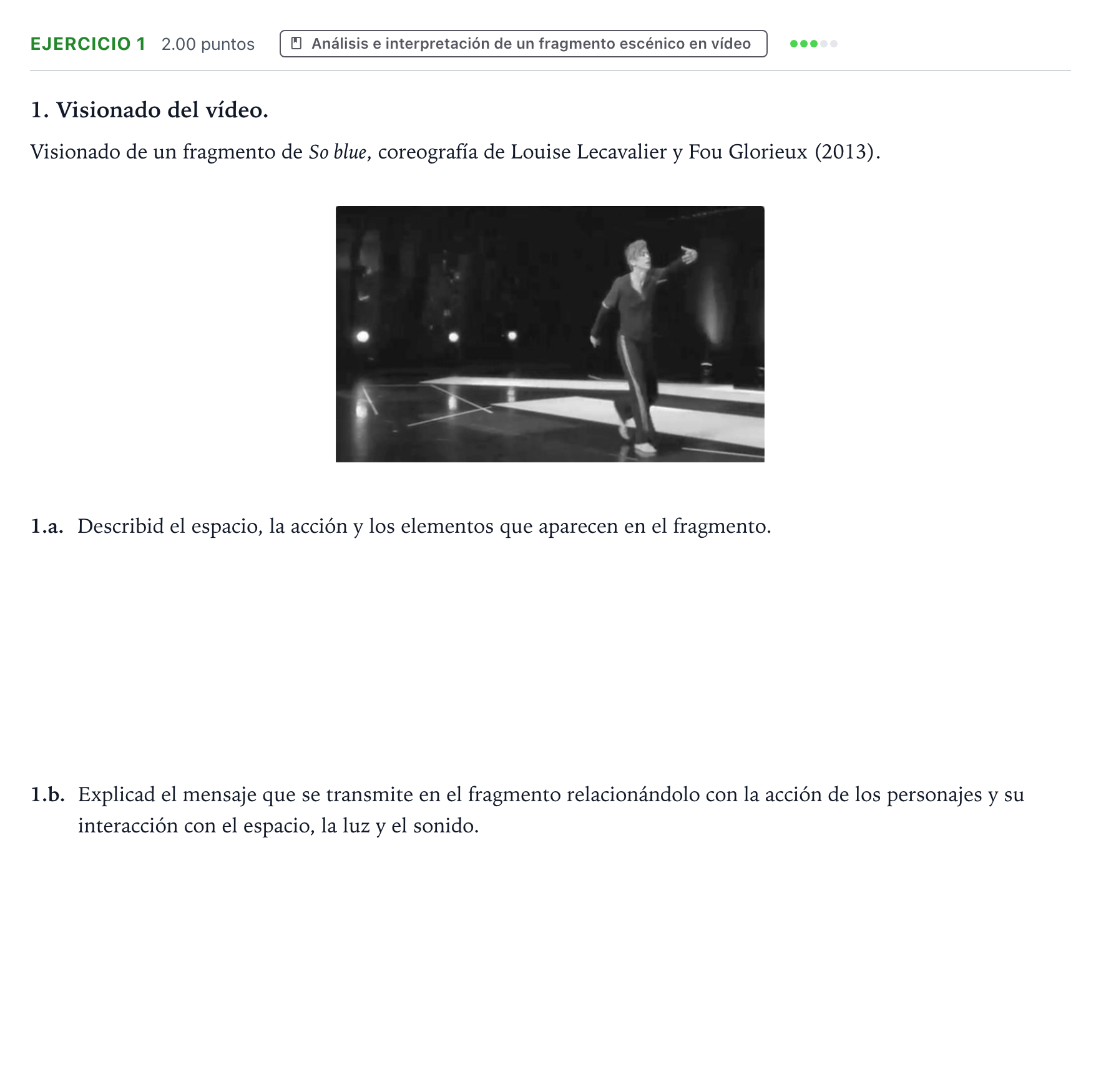 Enunciado: Problema 1 · Artes Escénicas PAU Valencia Extraordinaria 2025