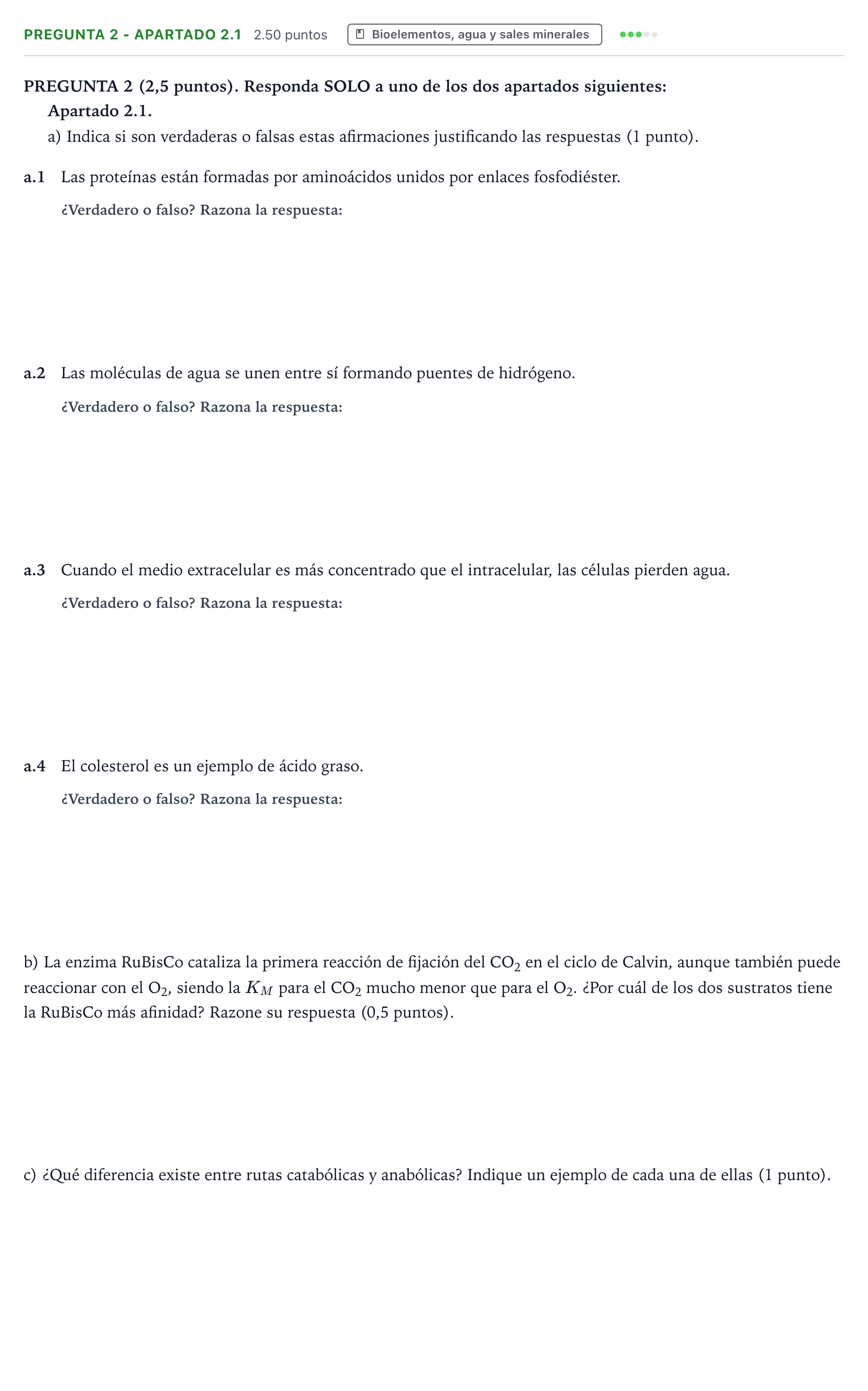 Enunciado: Pregunta 2 - Apartado 2.1 · Biología PAU Valencia Extraordinaria DANA 2025
