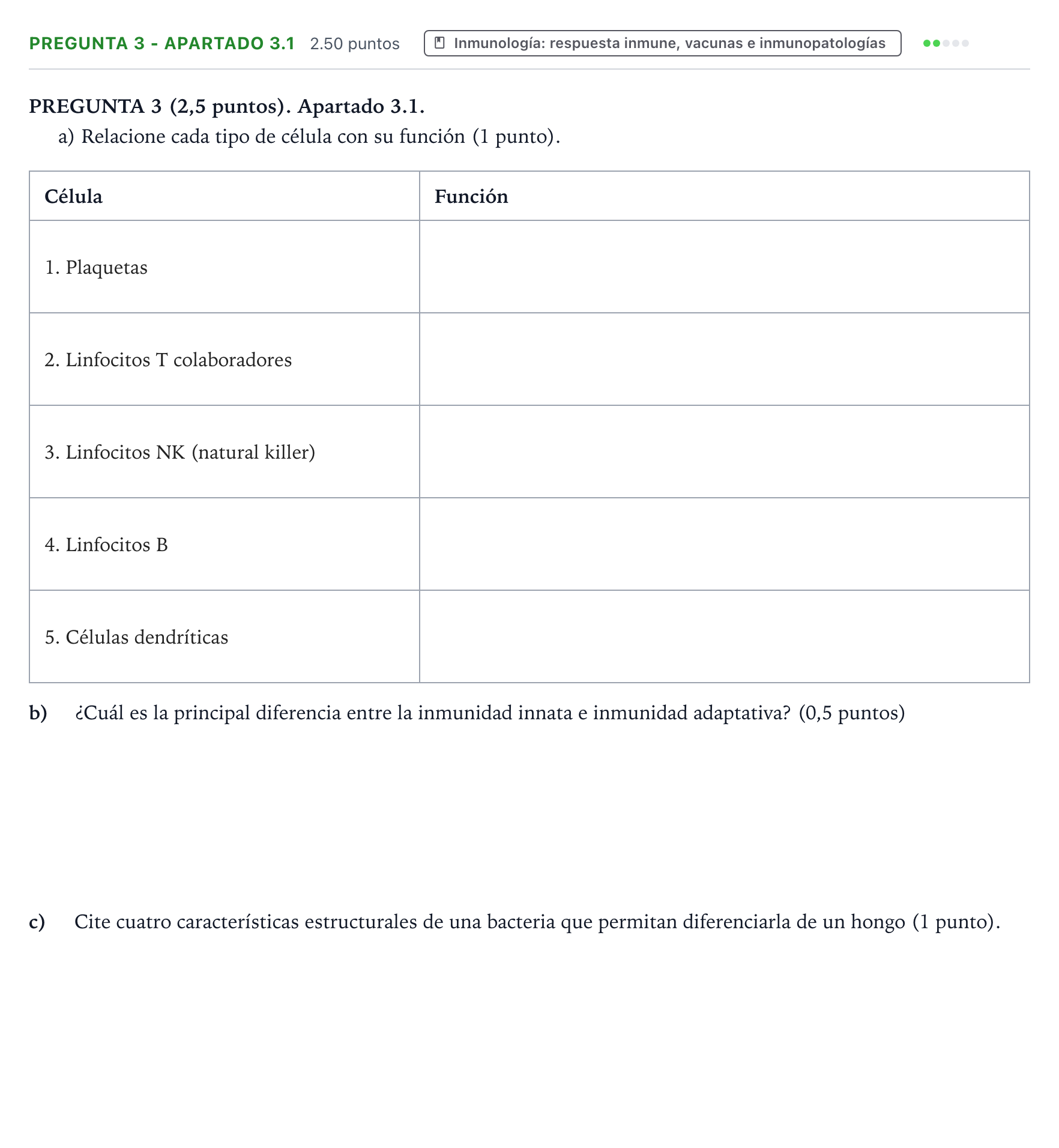 Enunciado: Pregunta 3 - Apartado 3.1 · Biología PAU Valencia Extraordinaria DANA 2025