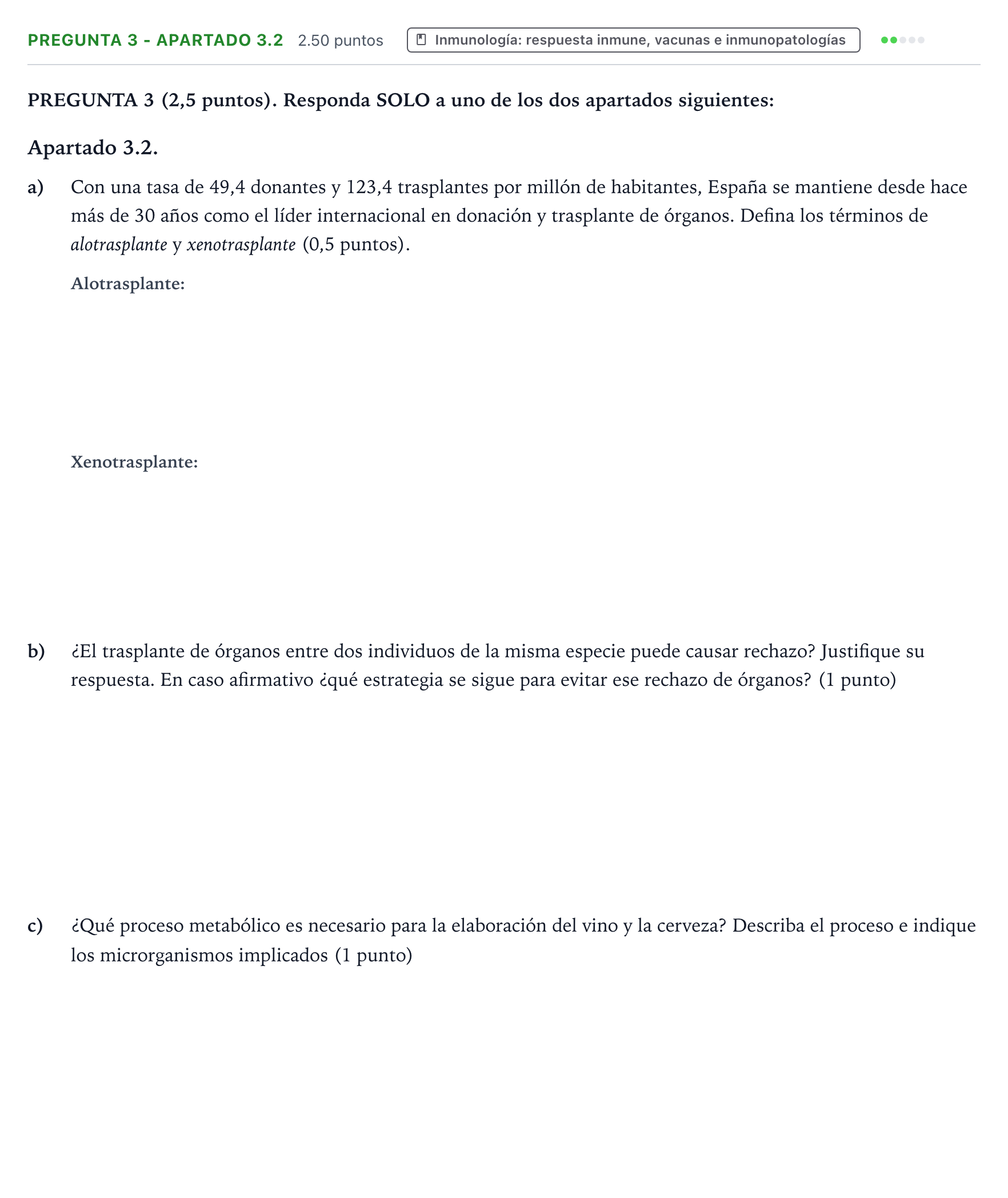 Enunciado: Pregunta 3 - Apartado 3.2 · Biología PAU Valencia Extraordinaria DANA 2025