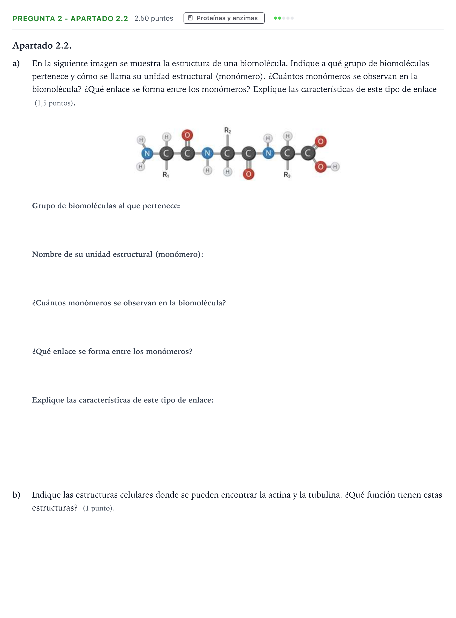 Enunciado: Pregunta 2 - Apartado 2.2 · Biología PAU Valencia Extraordinaria 2025