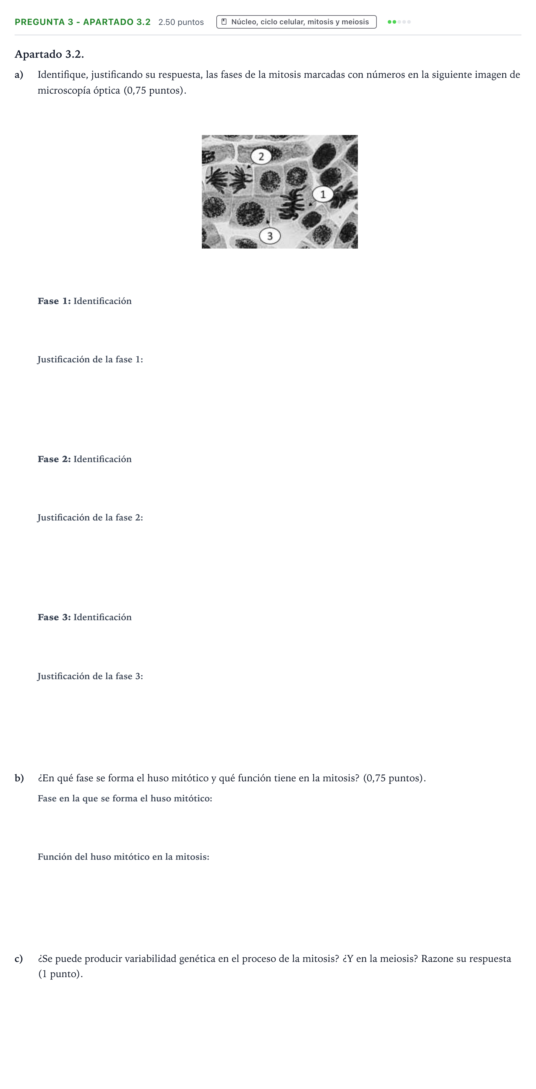 Enunciado: Pregunta 3 - Apartado 3.2 · Biología PAU Valencia Extraordinaria 2025