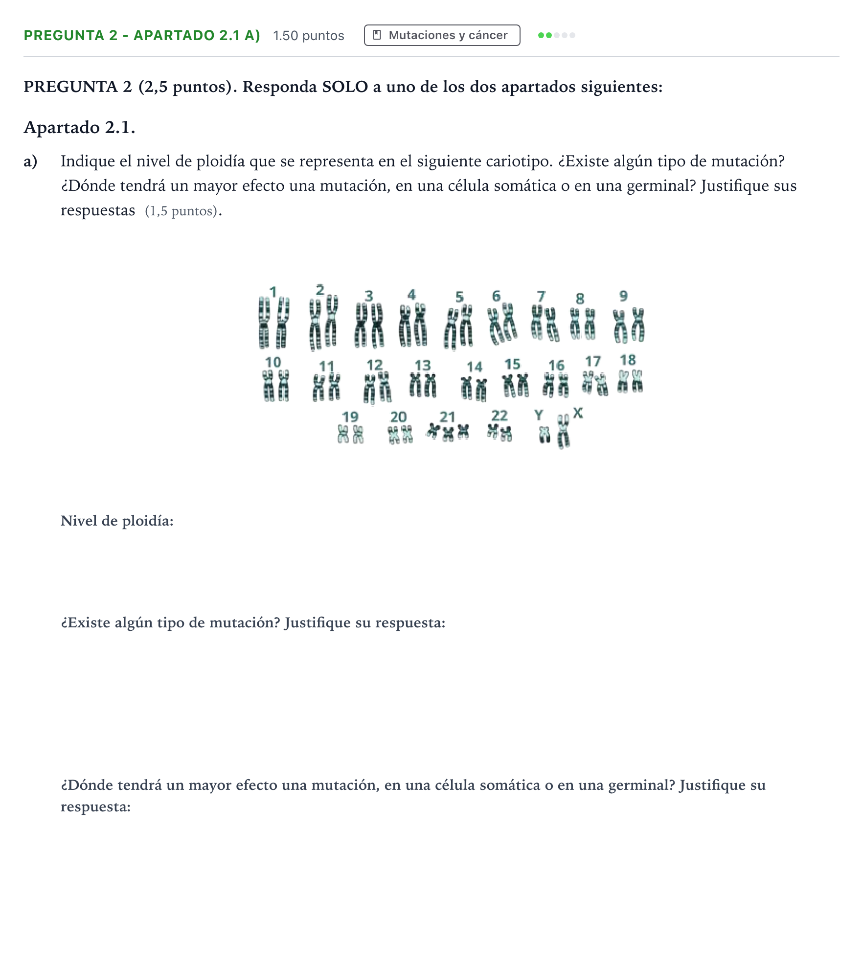 Enunciado: Pregunta 2 - Apartado 2.1 a) · Biología PAU Valencia Ordinaria 2025