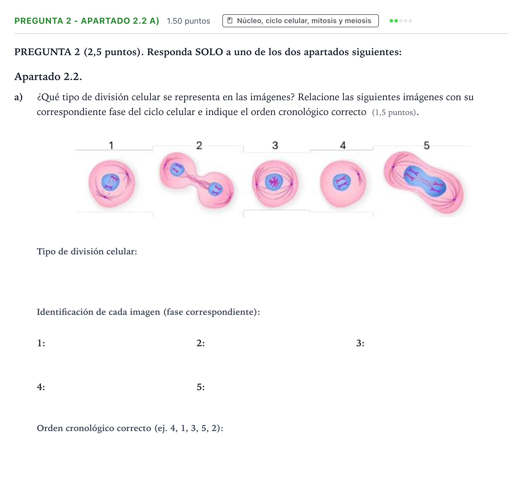 Enunciado: Pregunta 2 - Apartado 2.2 a) · Biología PAU Valencia Ordinaria 2025