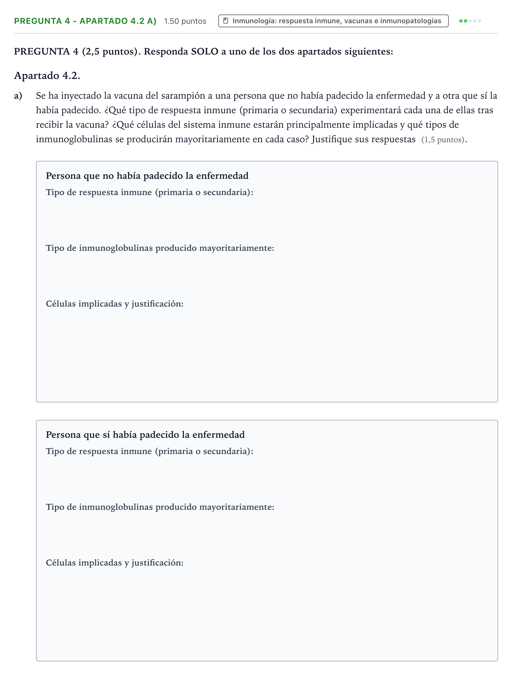 Enunciado: Pregunta 4 - Apartado 4.2 a) · Biología PAU Valencia Ordinaria 2025