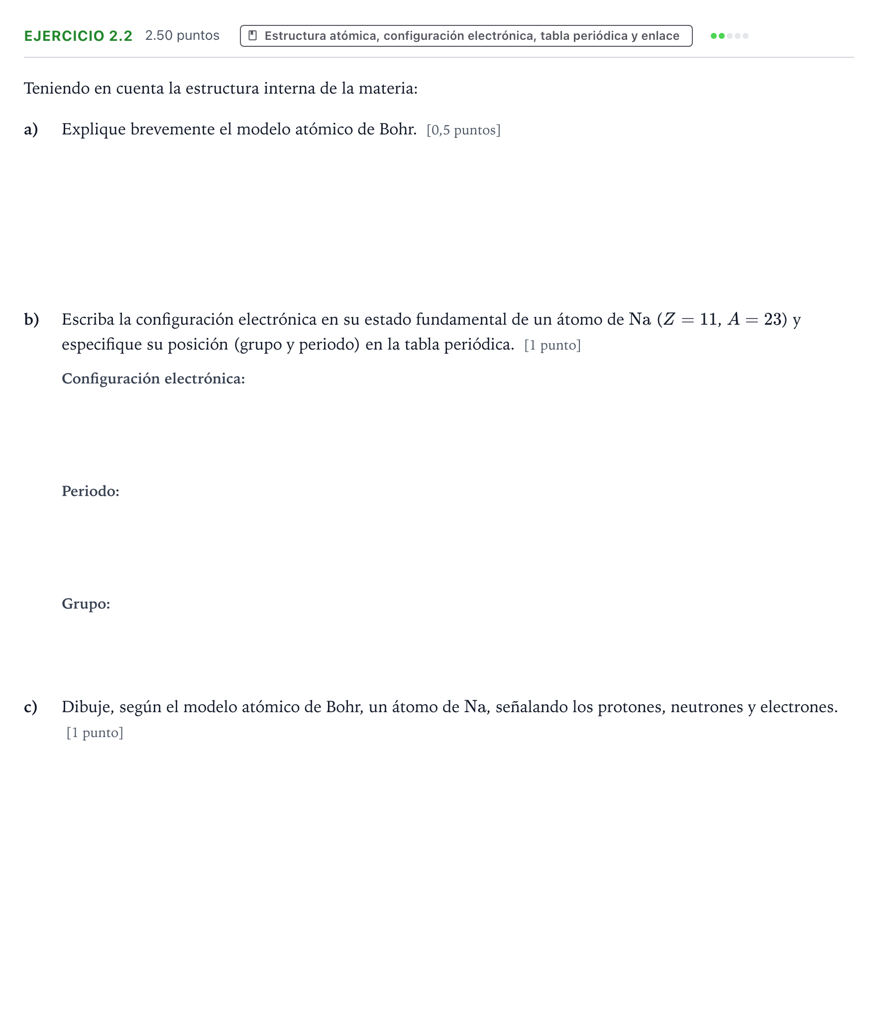 Enunciado: Ejercicio 2.2 · Ciencias Generales PAU Valencia Extraordinaria 2025