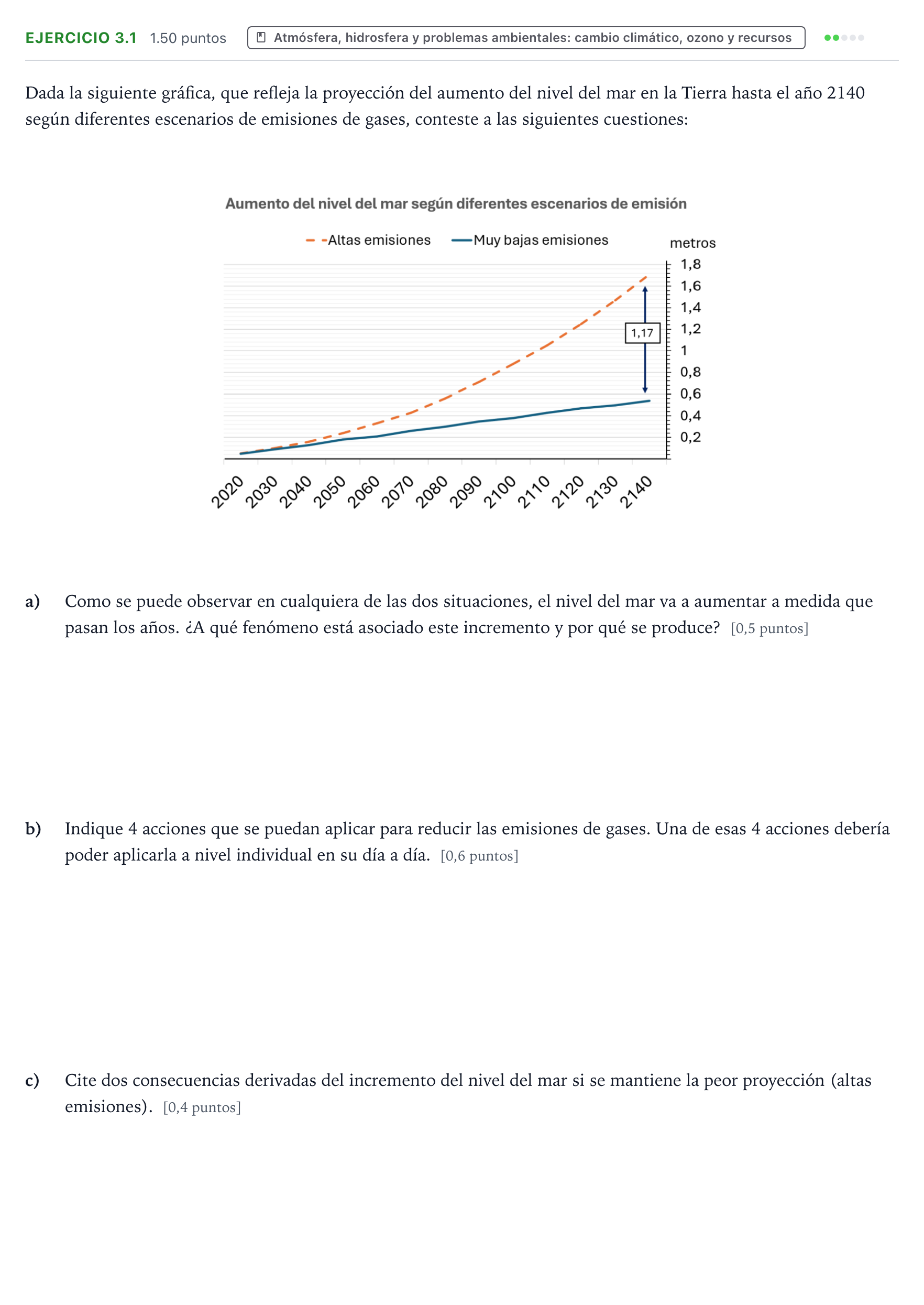 Enunciado: Ejercicio 3.1 · Ciencias Generales PAU Valencia Extraordinaria solapamiento 2025