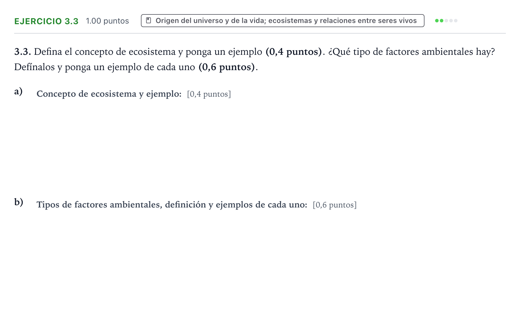 Enunciado: Ejercicio 3.3 · Ciencias Generales PAU Valencia Ordinaria 2025