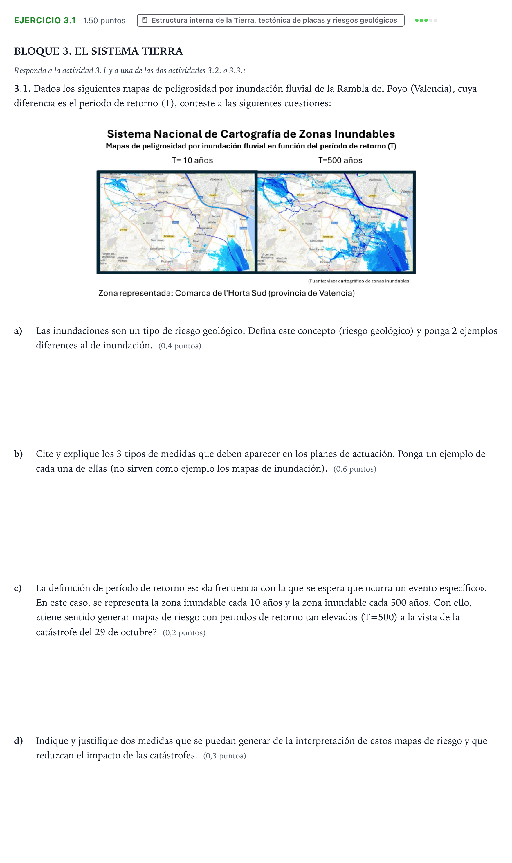 Enunciado: Ejercicio 3.1 · Ciencias Generales PAU Valencia Ordinaria solapamiento 2025