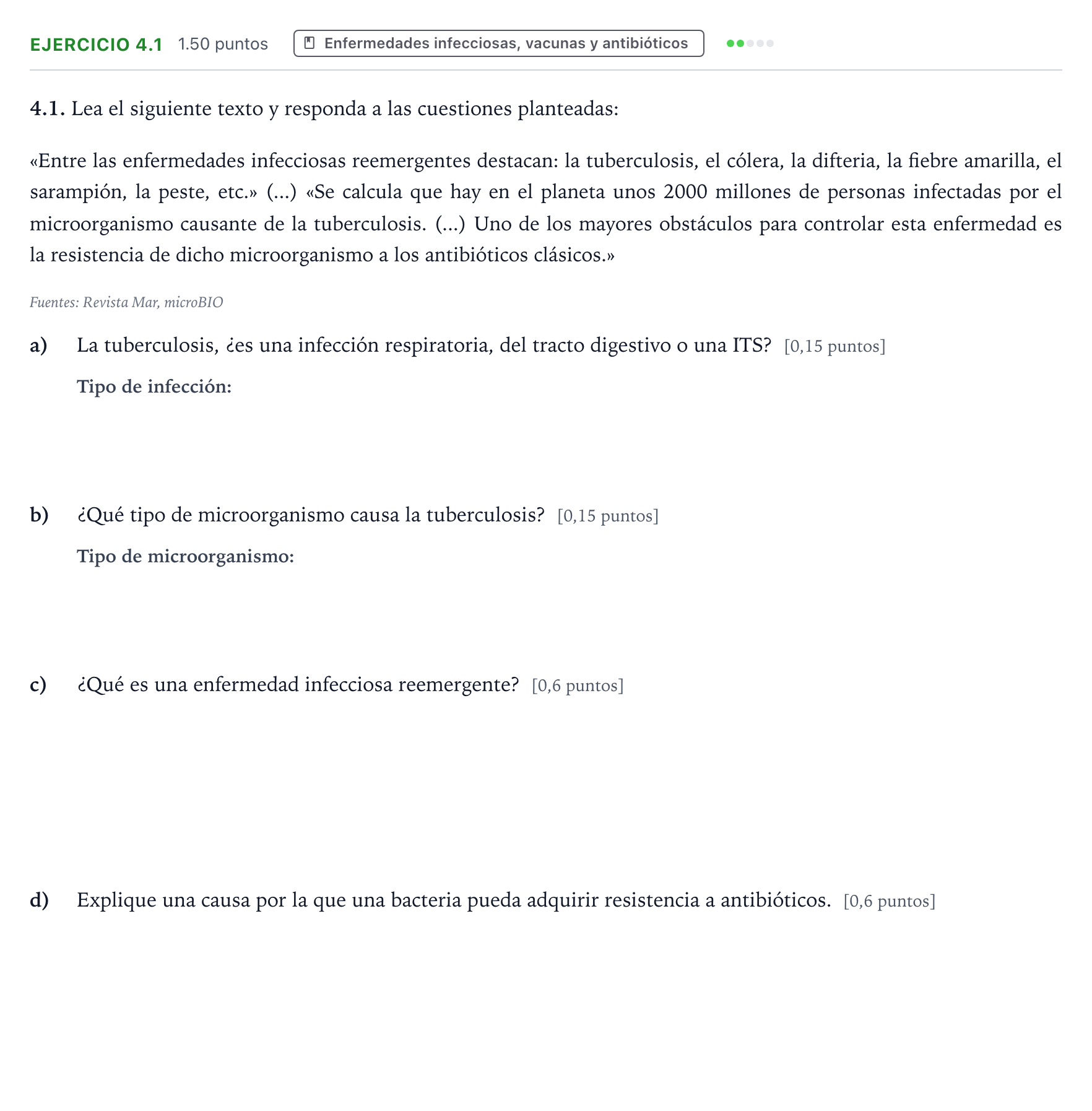 Enunciado: Ejercicio 4.1 · Ciencias Generales PAU Valencia Ordinaria solapamiento 2025