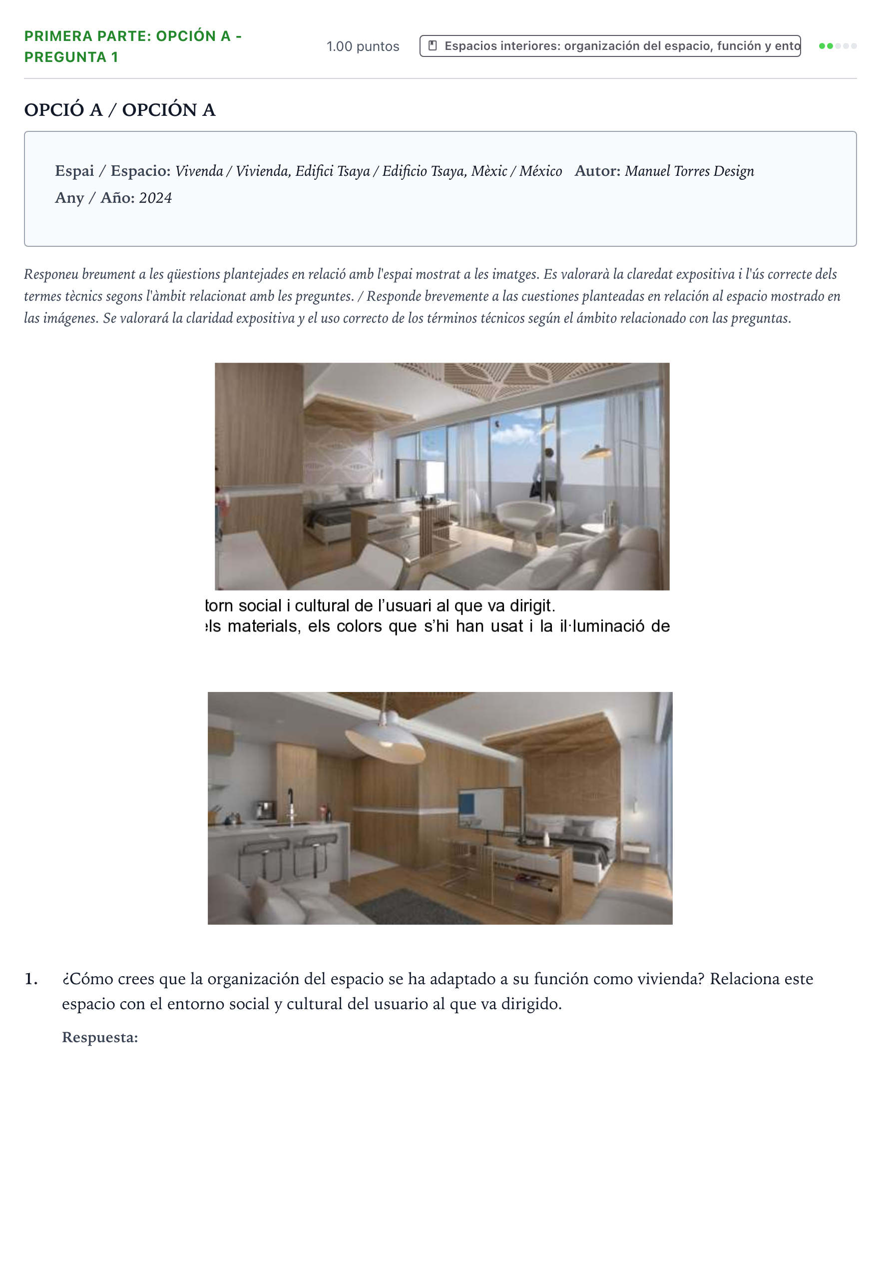 Enunciado: Ejercicio Primera parte: Opción A - Pregunta 1 · Diseño PAU Valencia Extraordinaria 2025
