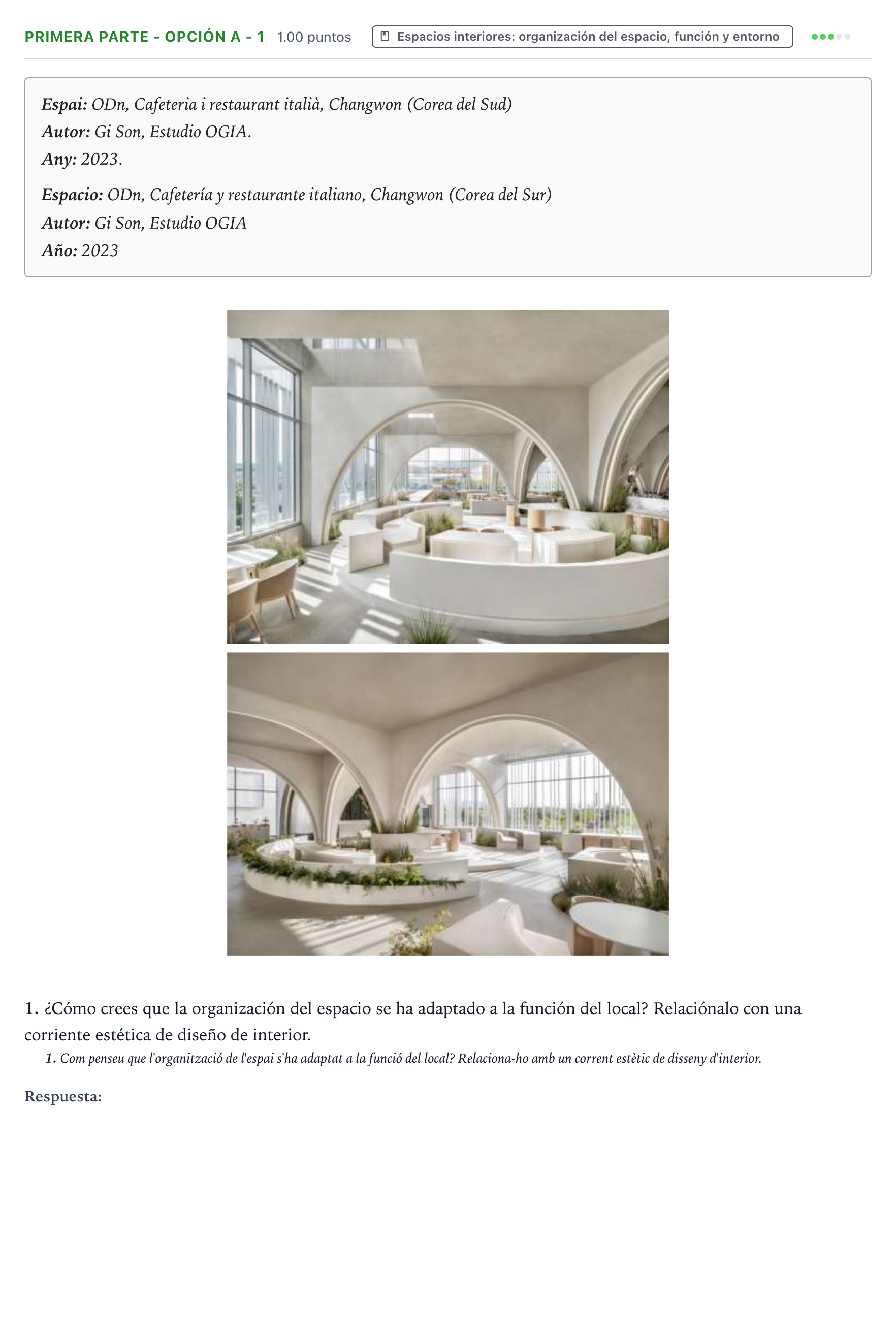 Enunciado: Ejercicio Primera parte - Opción A - 1 · Diseño PAU Valencia Ordinaria solapamiento 2025