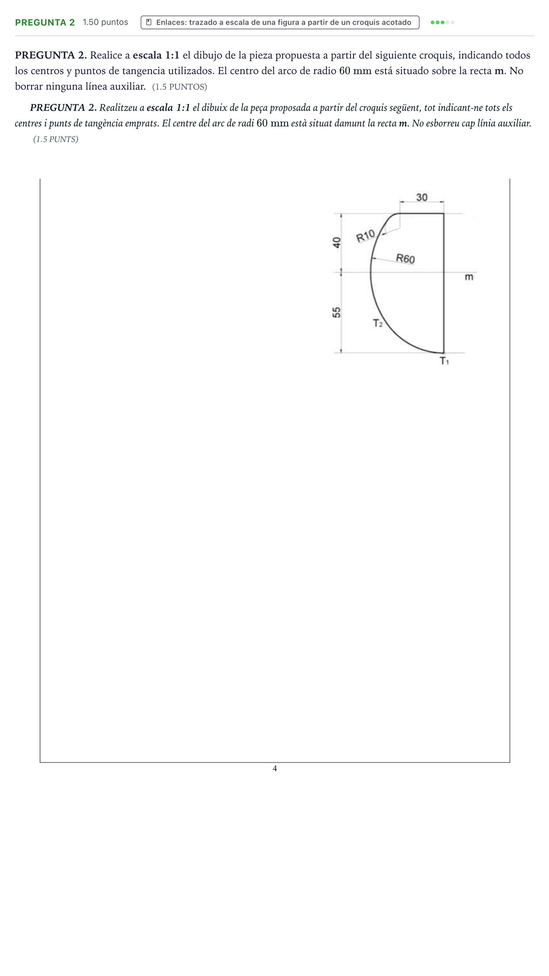 Enunciado: Pregunta 2 · Dibujo técnico II PAU Valencia Extraordinaria DANA 2025