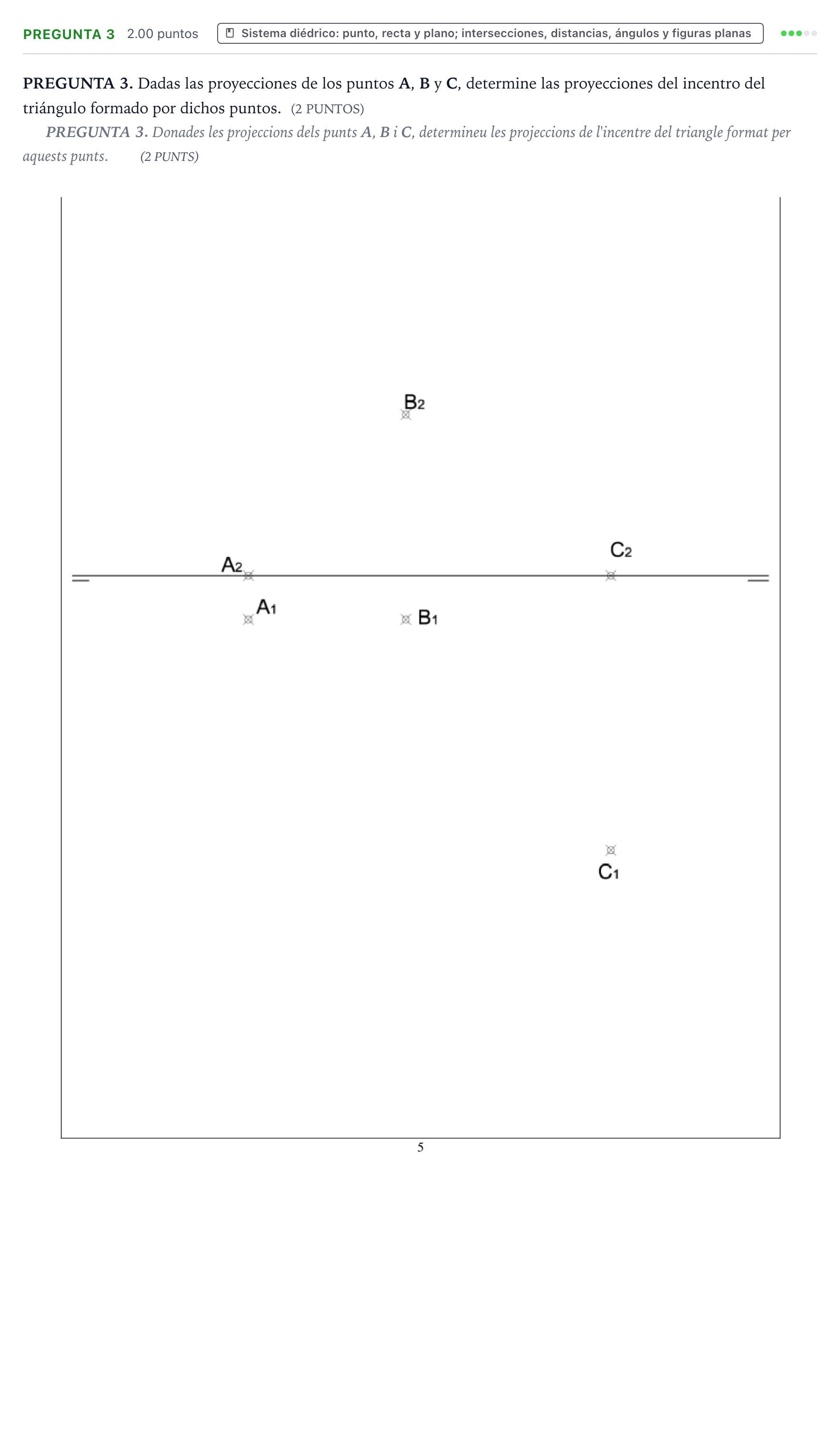 Enunciado: Pregunta 3 · Dibujo técnico II PAU Valencia Extraordinaria DANA 2025