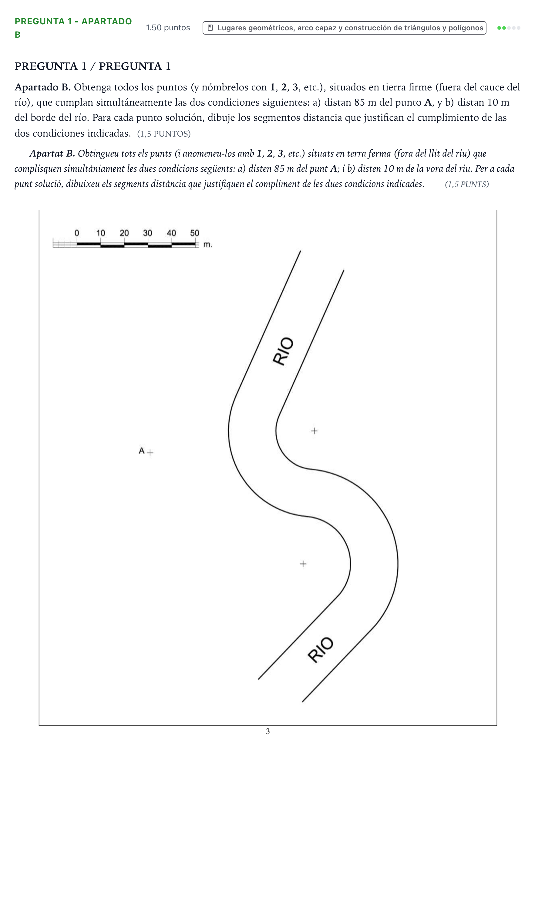 Enunciado: Pregunta 1 - Apartado B · Dibujo técnico II PAU Valencia Ordinaria 2025
