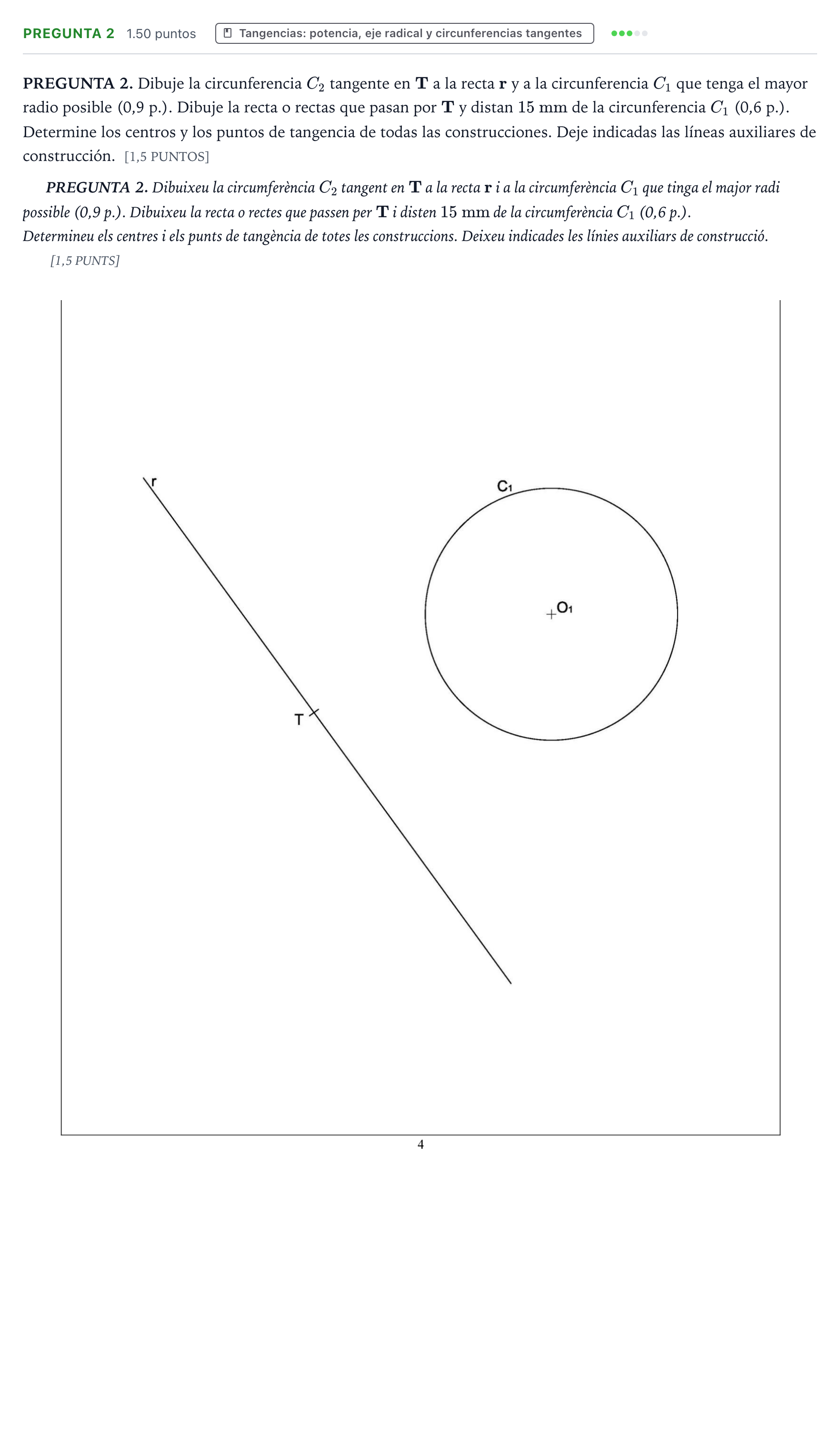 Enunciado: Pregunta 2 · Dibujo técnico II PAU Valencia Extraordinaria 2025