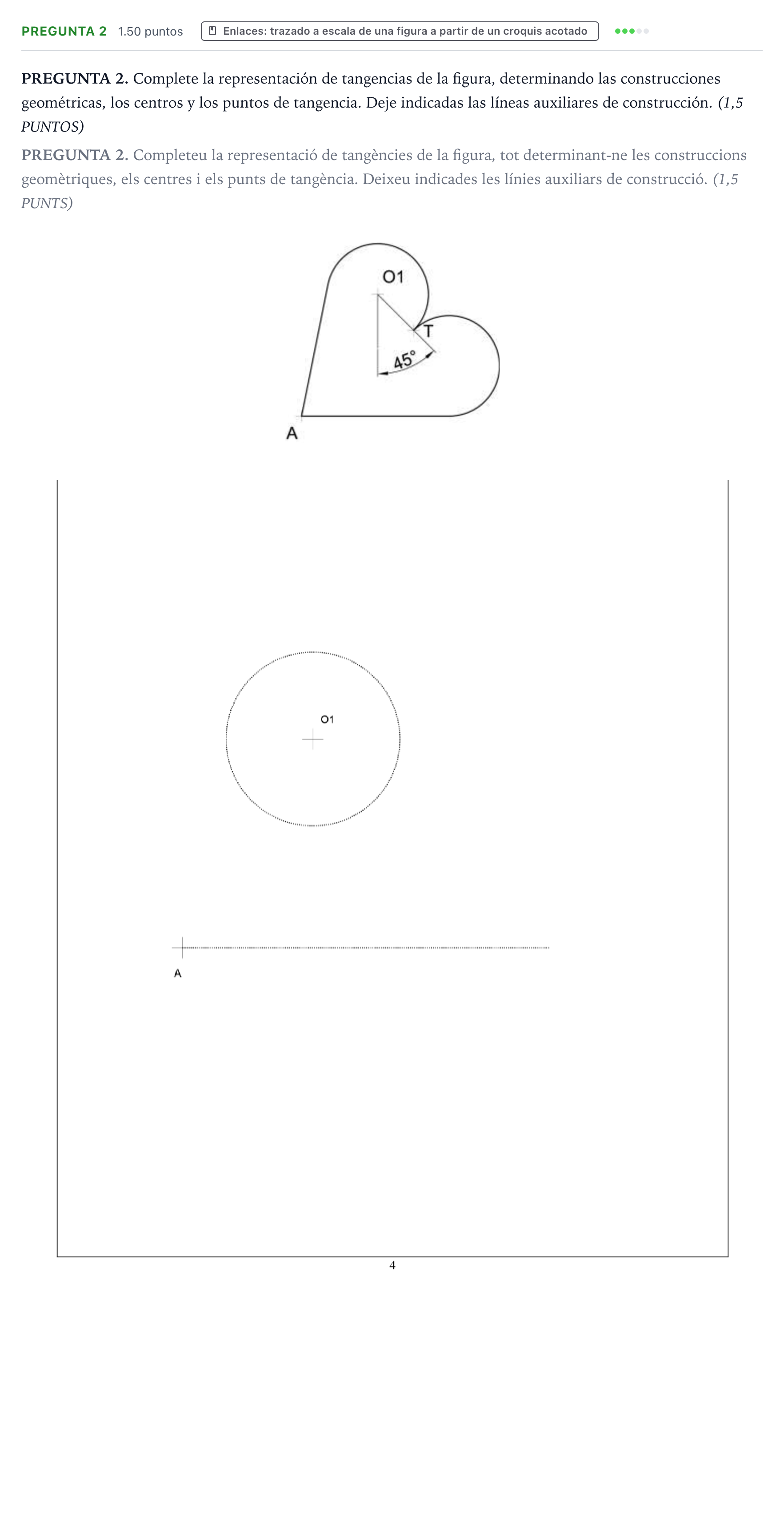 Enunciado: Pregunta 2 · Dibujo técnico II PAU Valencia Ordinaria solapamiento 2025