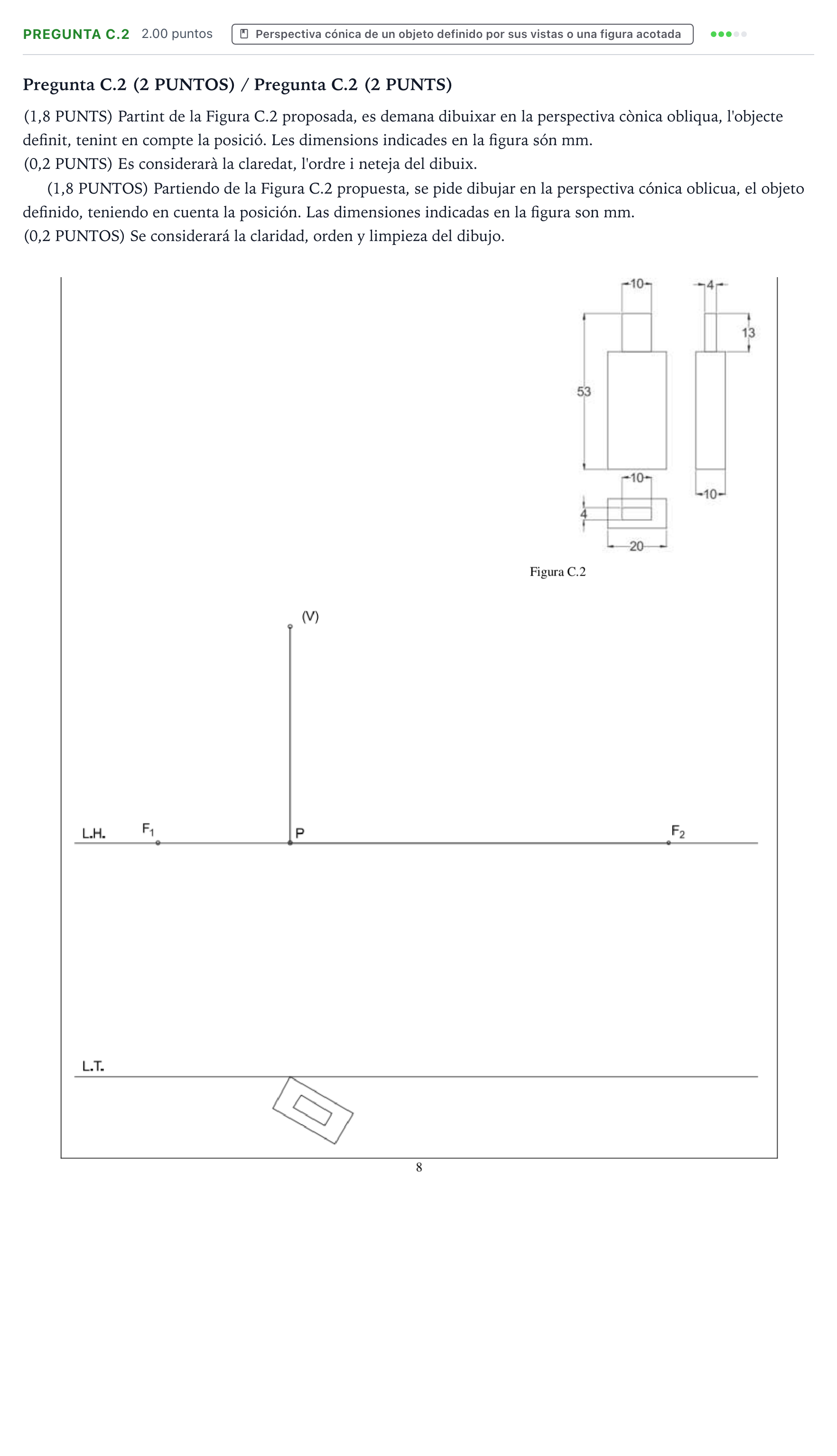 Enunciado: Pregunta C.2 · Dibujo Técnico Aplicado a las Artes Plásticas y al Diseño PAU Valencia Extraordinaria 2025