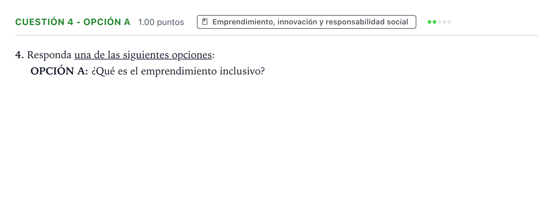 Enunciado: Cuestión 4 - Opción A · Empresa y Diseño de Modelos de Negocio PAU Valencia Extraordinaria 2025