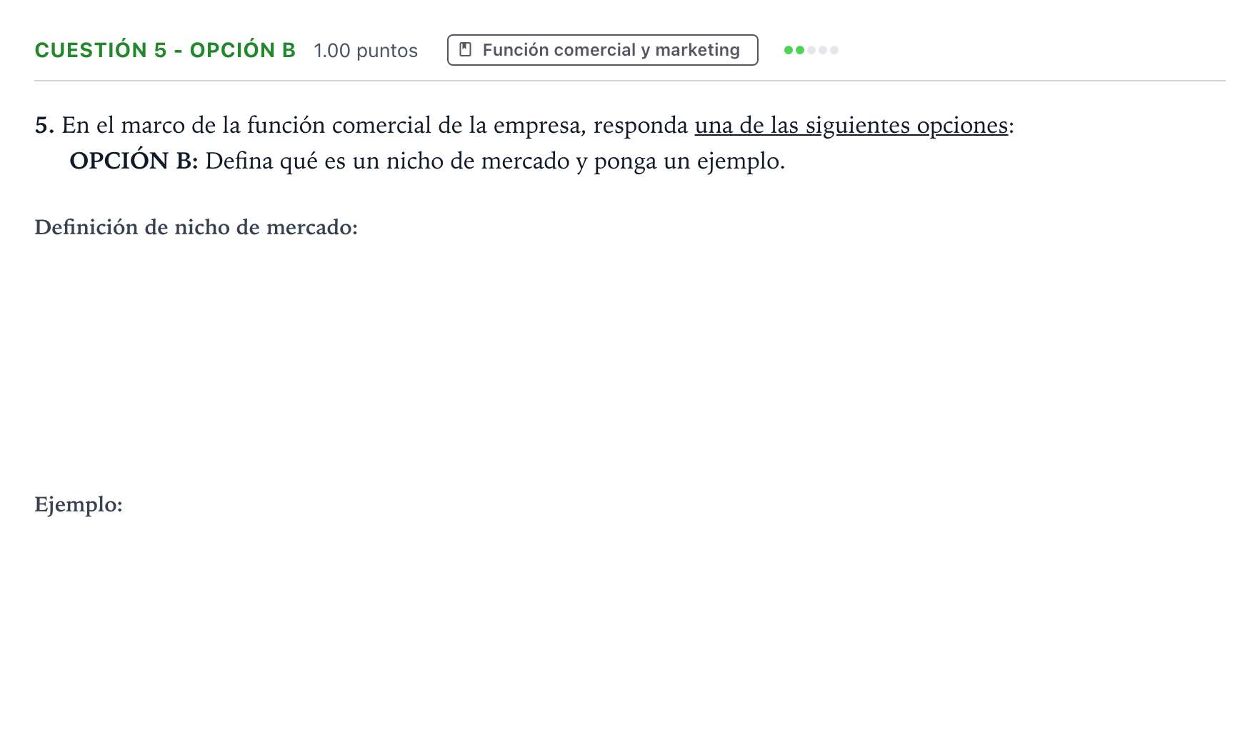 Enunciado: Cuestión 5 - Opción B · Empresa y Diseño de Modelos de Negocio PAU Valencia Extraordinaria 2025