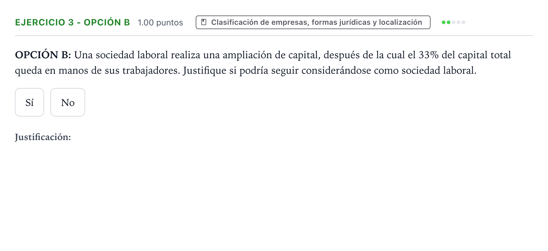 Enunciado: Ejercicio 3 - Opción B · Empresa y Diseño de Modelos de Negocio PAU Valencia Ordinaria 2025