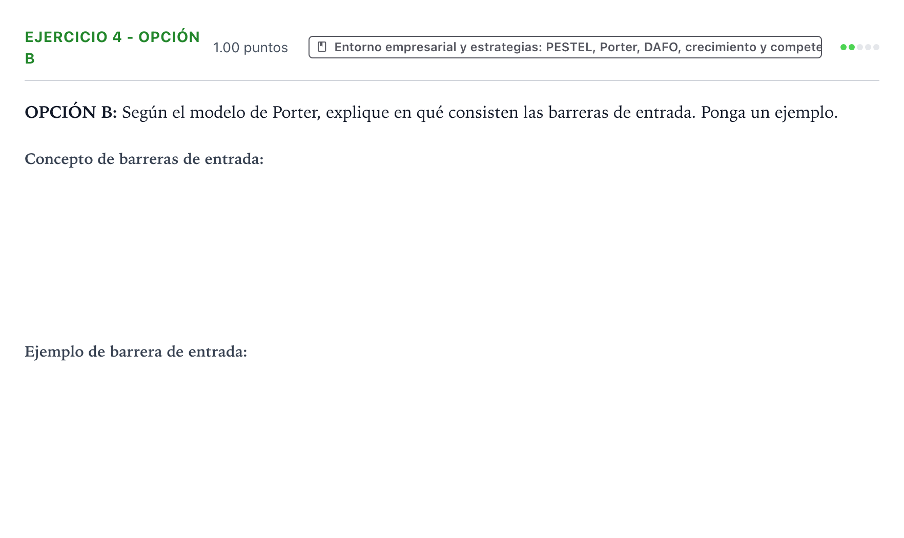 Enunciado: Ejercicio 4 - Opción B · Empresa y Diseño de Modelos de Negocio PAU Valencia Ordinaria 2025