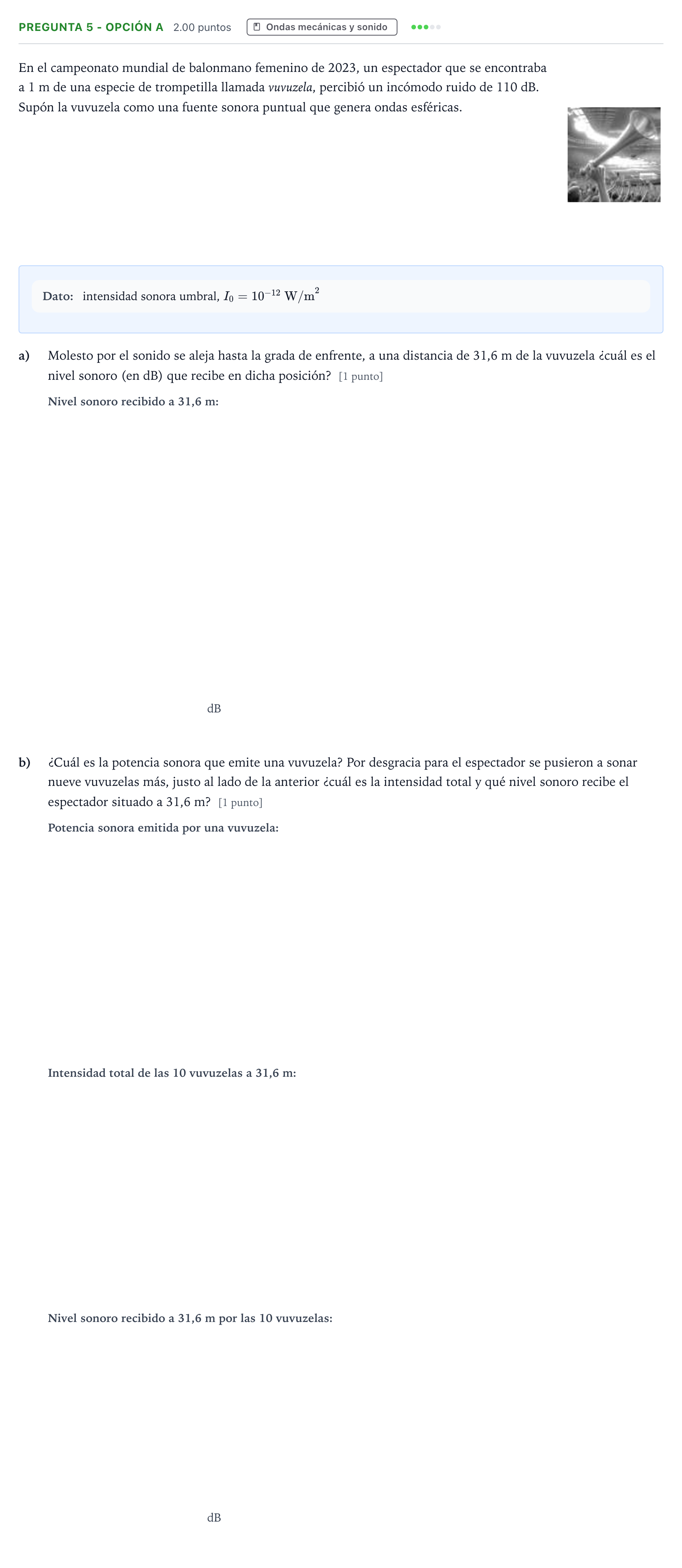 Enunciado: Pregunta 5 - Opción A · Física PAU Valencia Extraordinaria DANA 2025