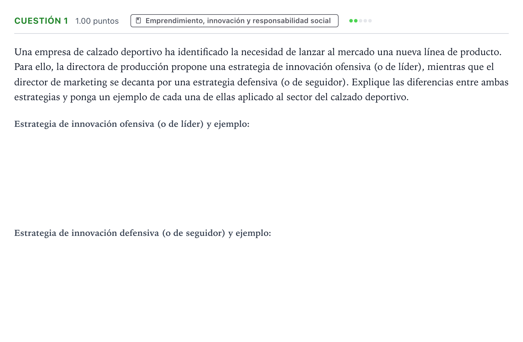 Enunciado: Cuestión 1 · Empresa y Diseño de Modelos de Negocio PAU Valencia Ordinaria solapamiento 2025
