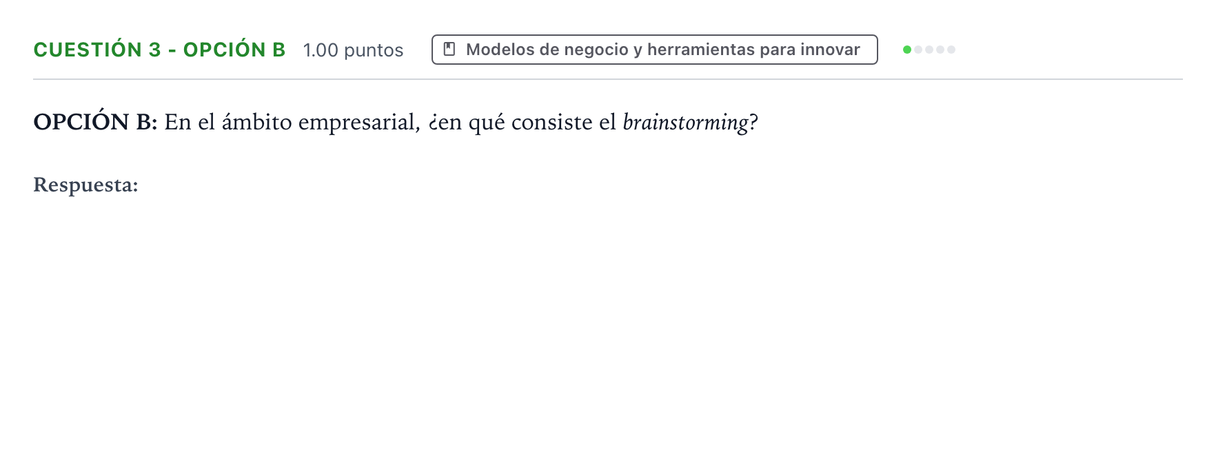 Enunciado: Cuestión 3 - Opción B · Empresa y Diseño de Modelos de Negocio PAU Valencia Ordinaria solapamiento 2025