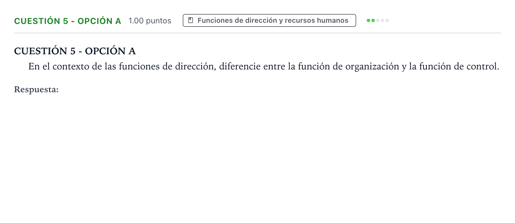 Enunciado: Cuestión 5 - Opción A · Empresa y Diseño de Modelos de Negocio PAU Valencia Ordinaria solapamiento 2025