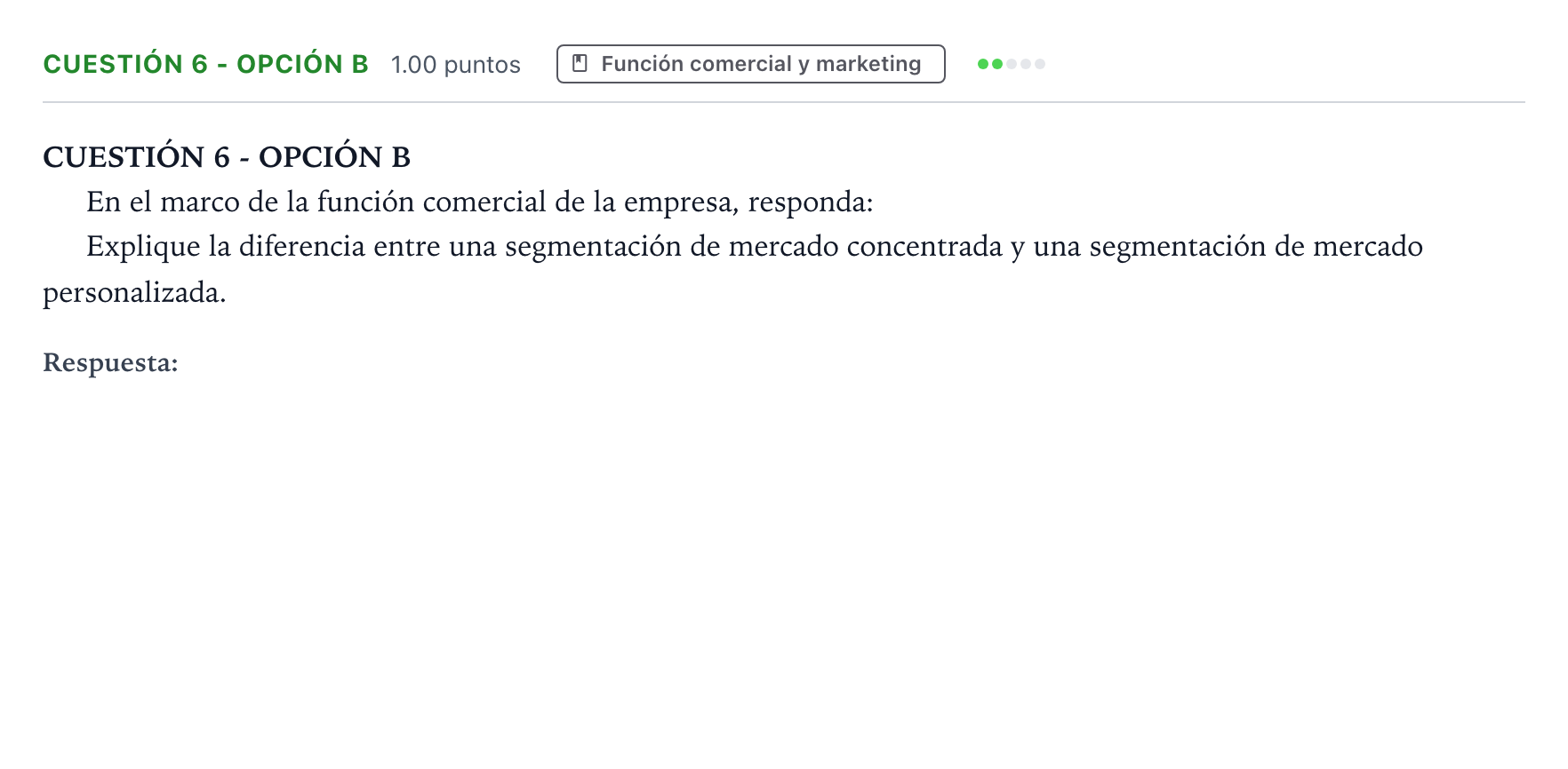 Enunciado: Cuestión 6 - Opción B · Empresa y Diseño de Modelos de Negocio PAU Valencia Ordinaria solapamiento 2025