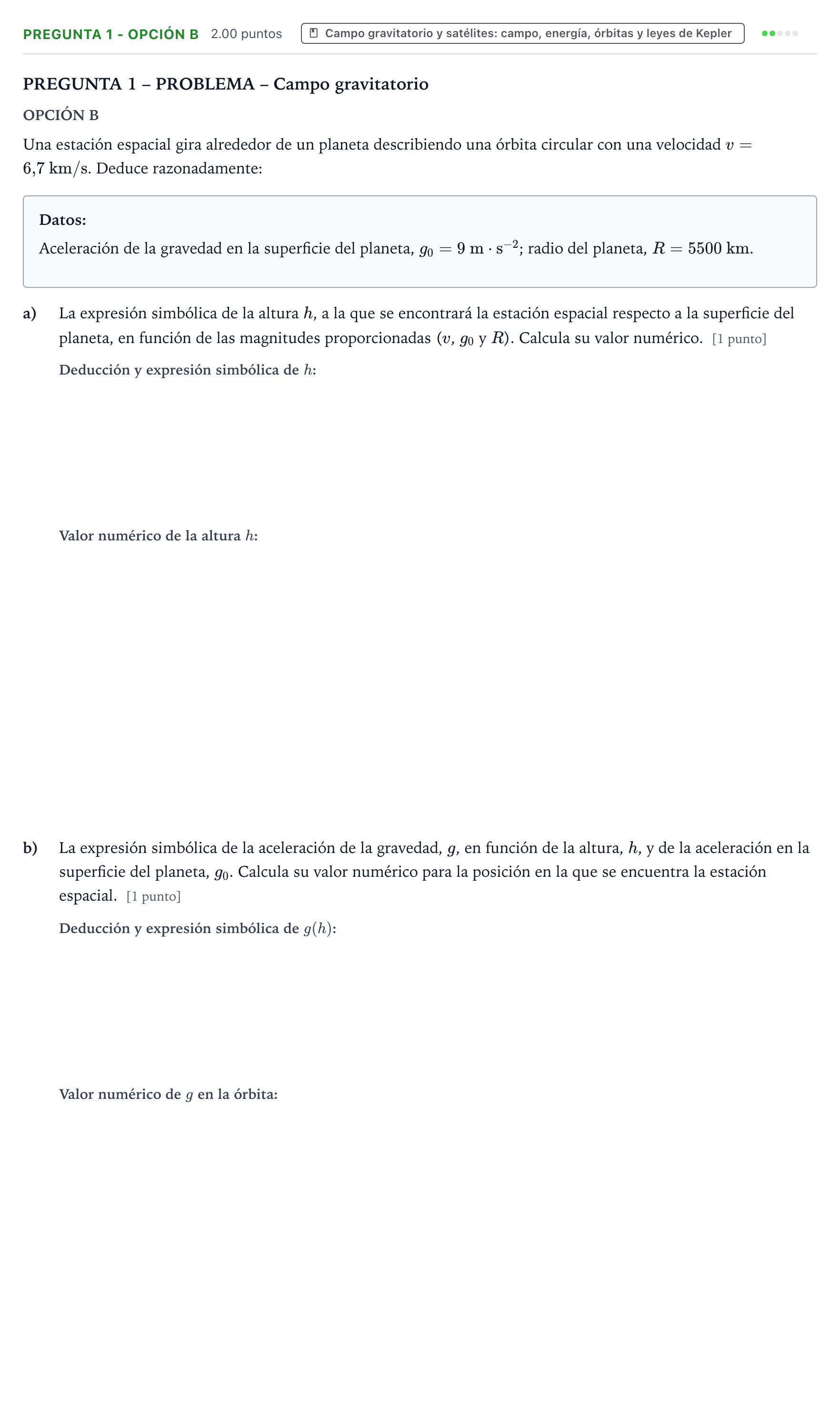 Enunciado: Pregunta 1 - Opción B · Física PAU Valencia Ordinaria 2025