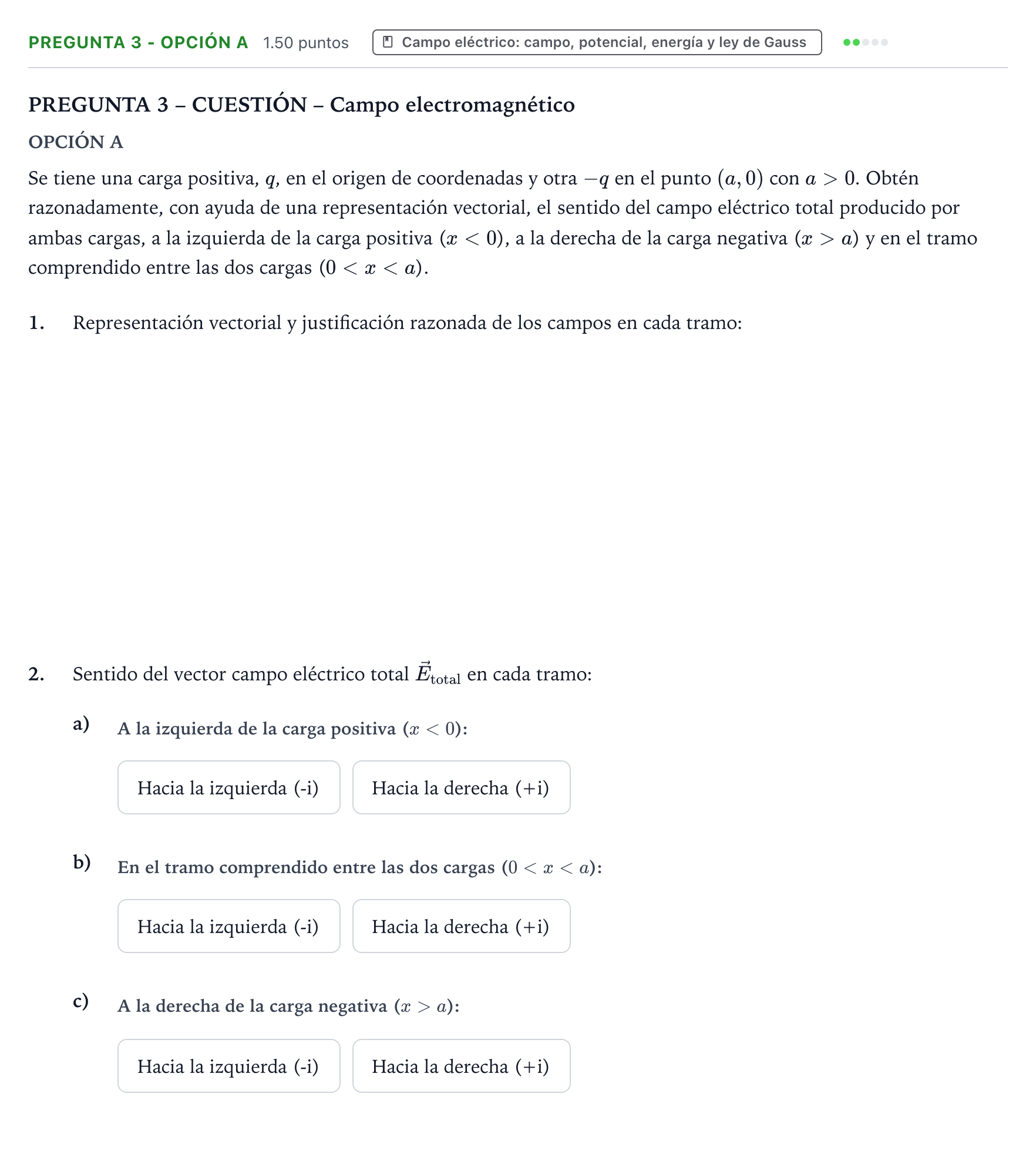 Enunciado: Pregunta 3 - Opción A · Física PAU Valencia Ordinaria 2025