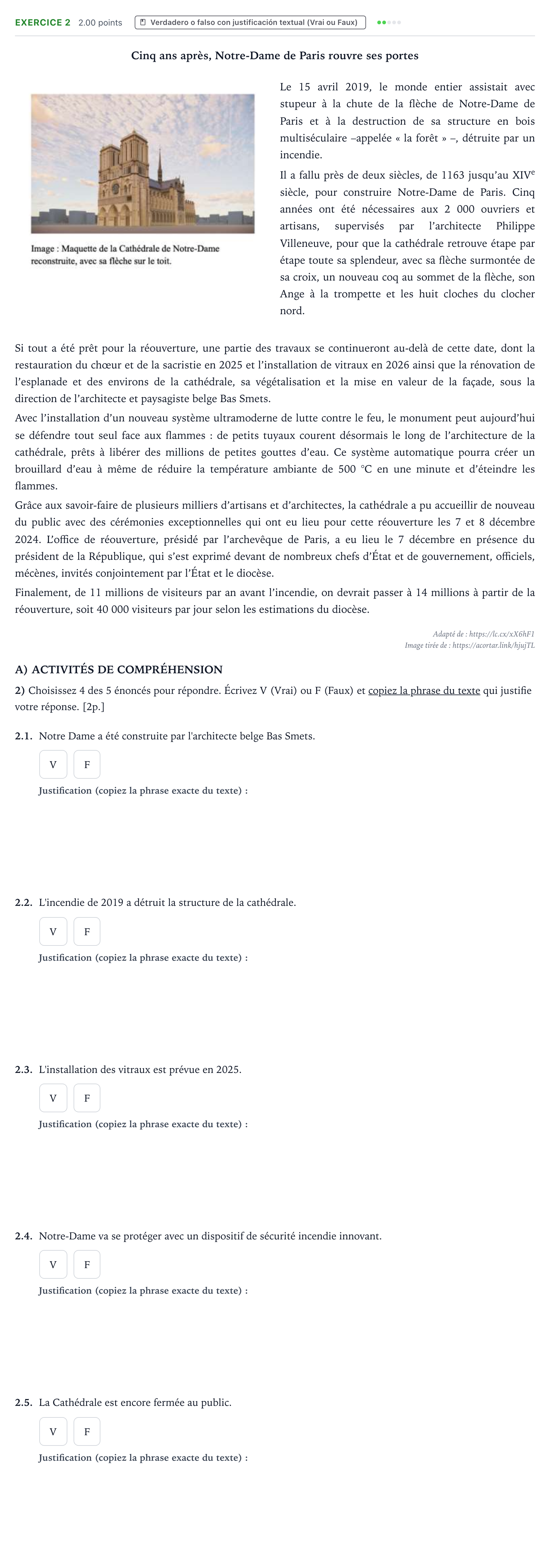 Enunciado: Problema 2 · Francés PAU Valencia Extraordinaria 2025